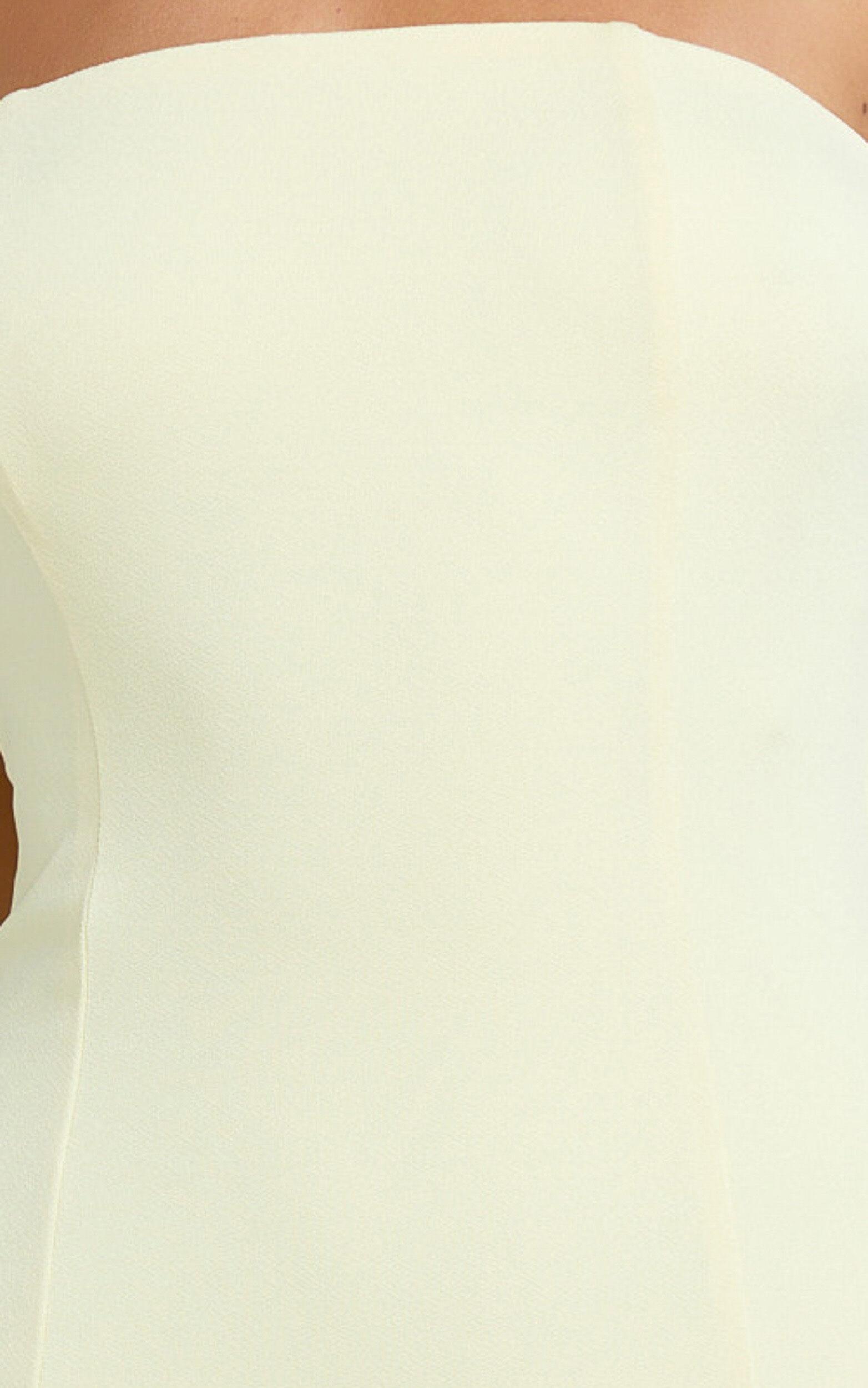 Dorothea Maxi Dress - Georgette Scarf Fit and Flare Dress in Lemon Product Image