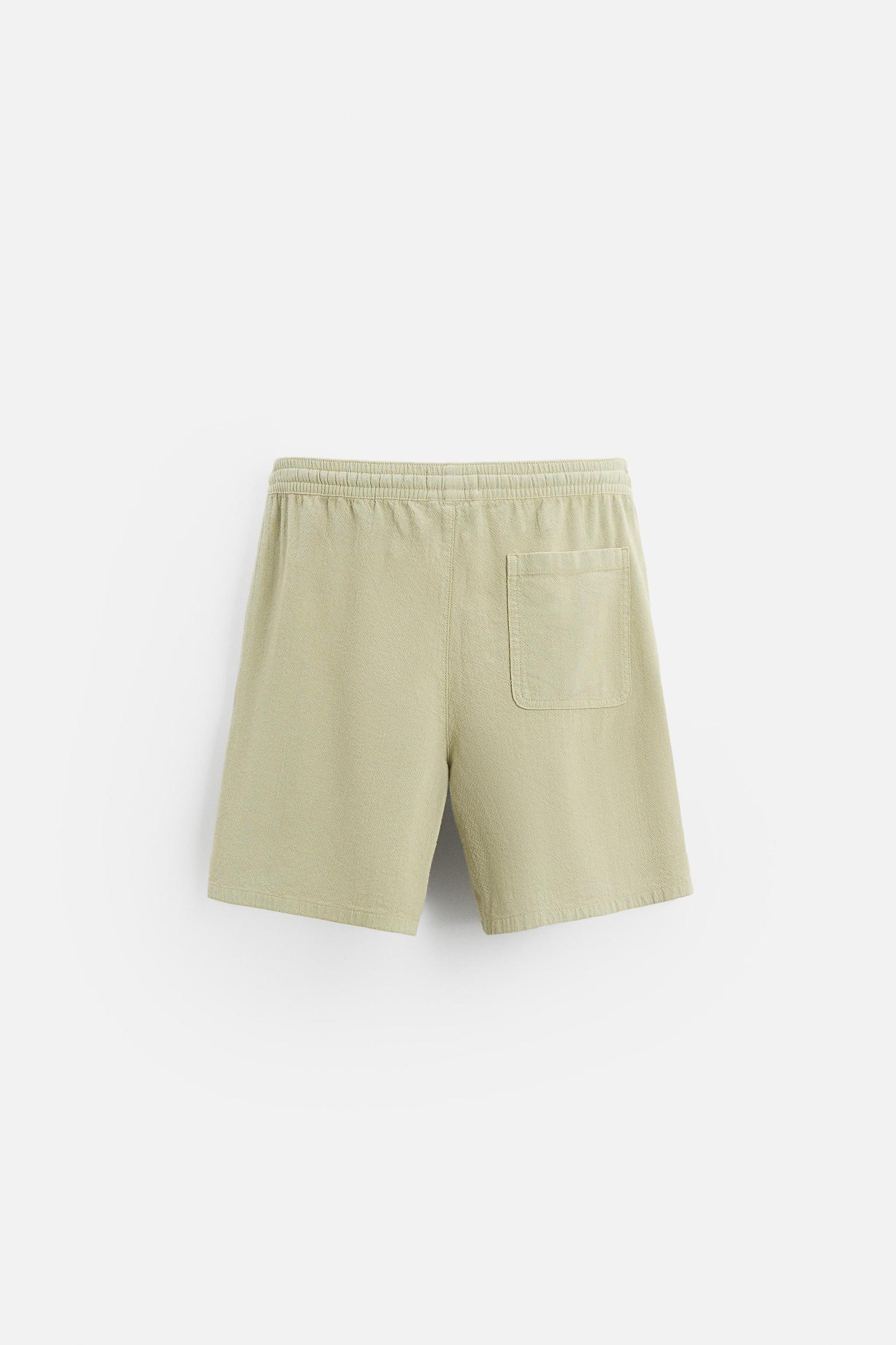 TEXTURED EMBROIDERED SHORTS Product Image