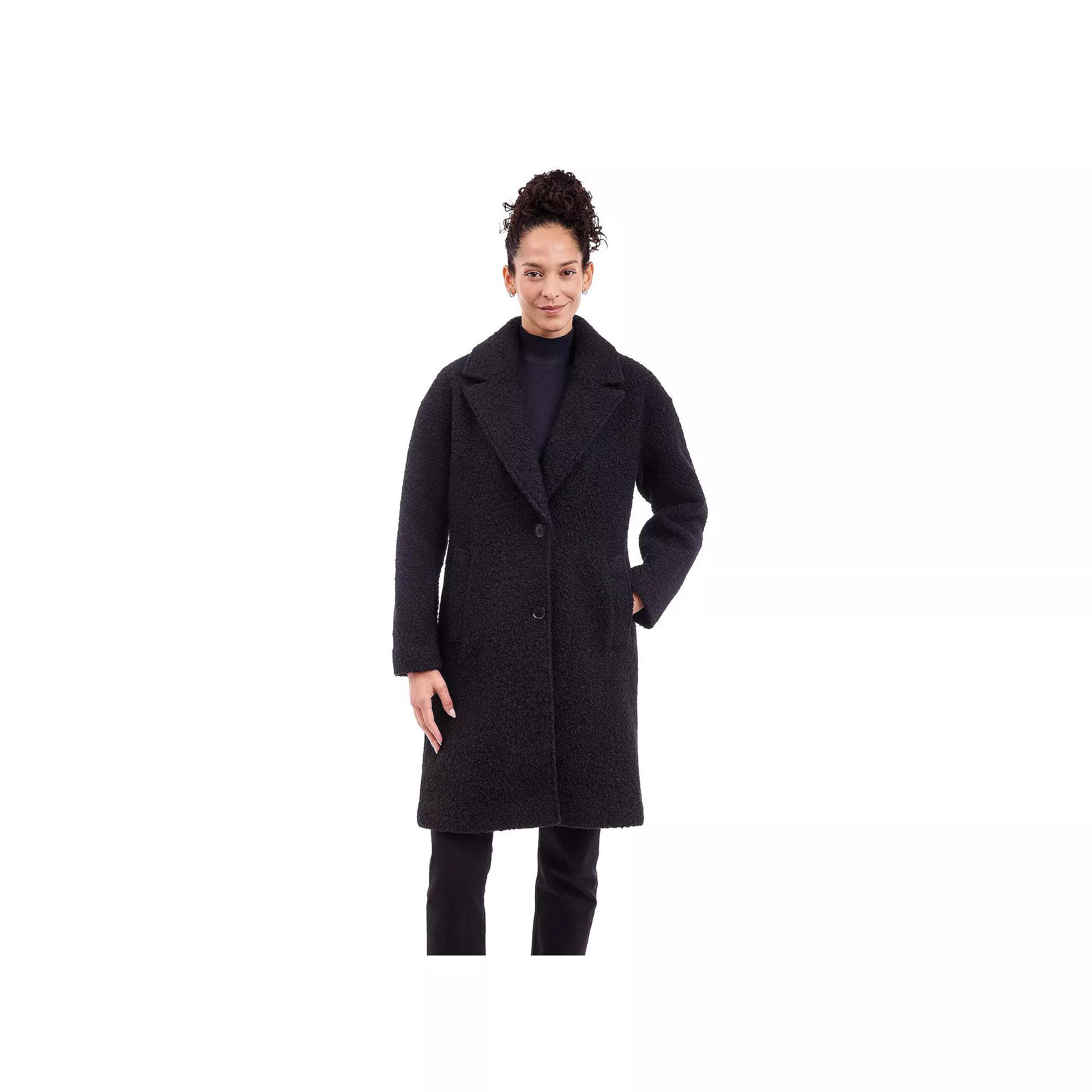 Women's BCBGeneration Faux-Wool Walker Coat, Size: Medium, Black Product Image