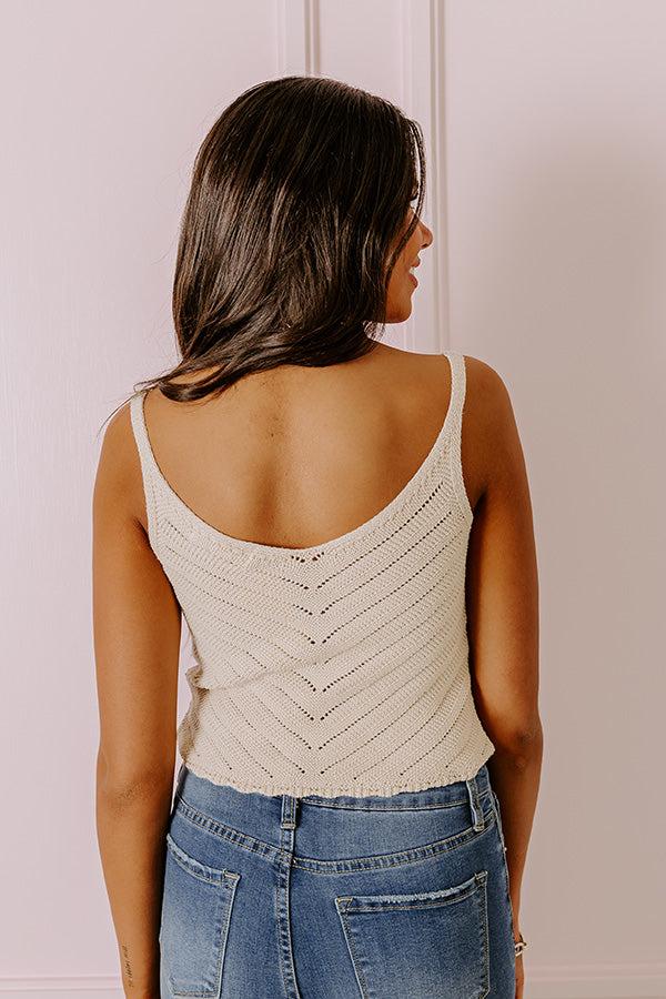 Bondi Beach Boardwalk Knit Tank In Cream Product Image