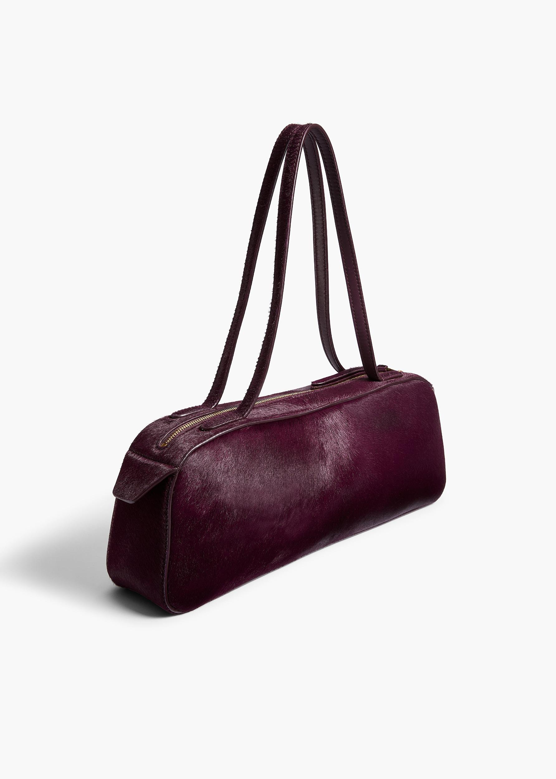 Simona Shoulder Bag in Eggplant Haircalf Product Image