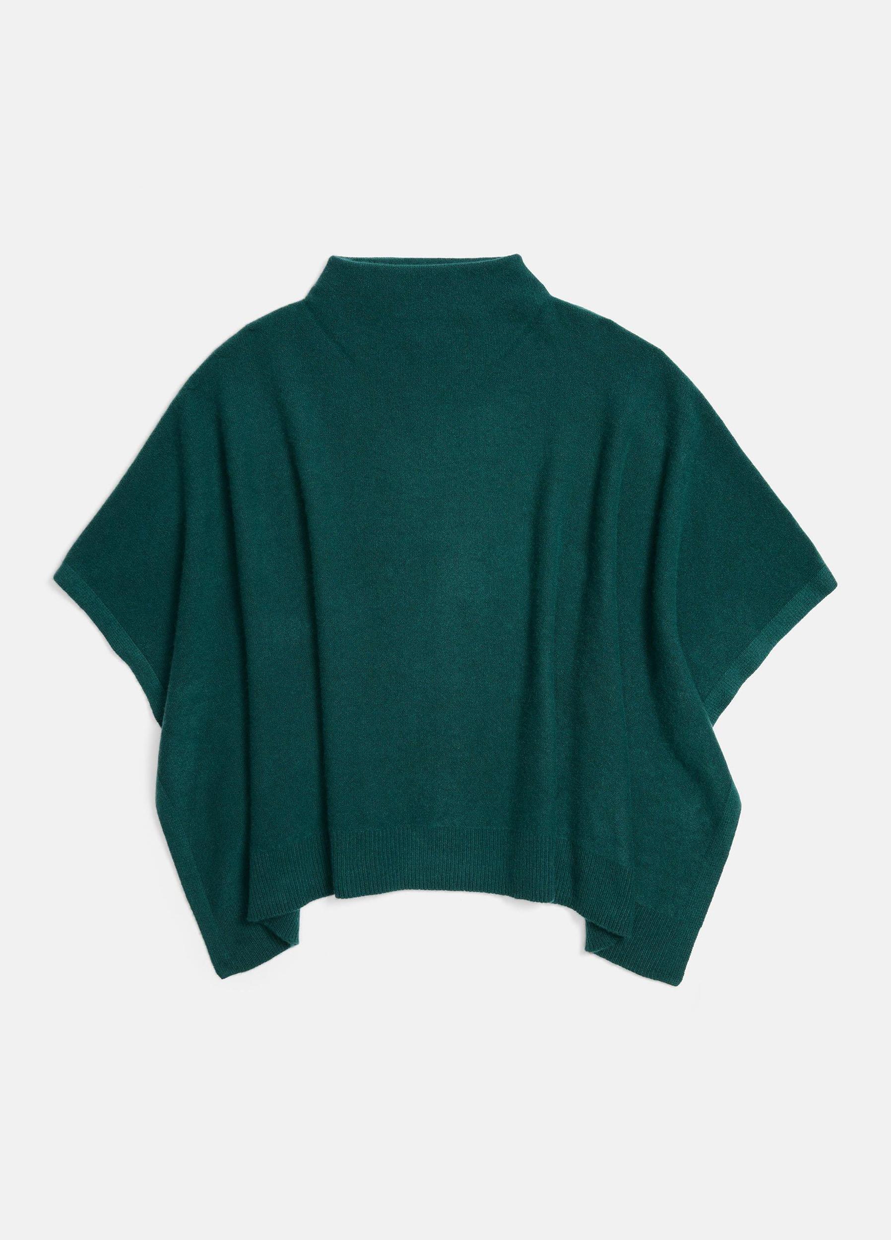 Plush Cashmere Funnel Neck Poncho Product Image
