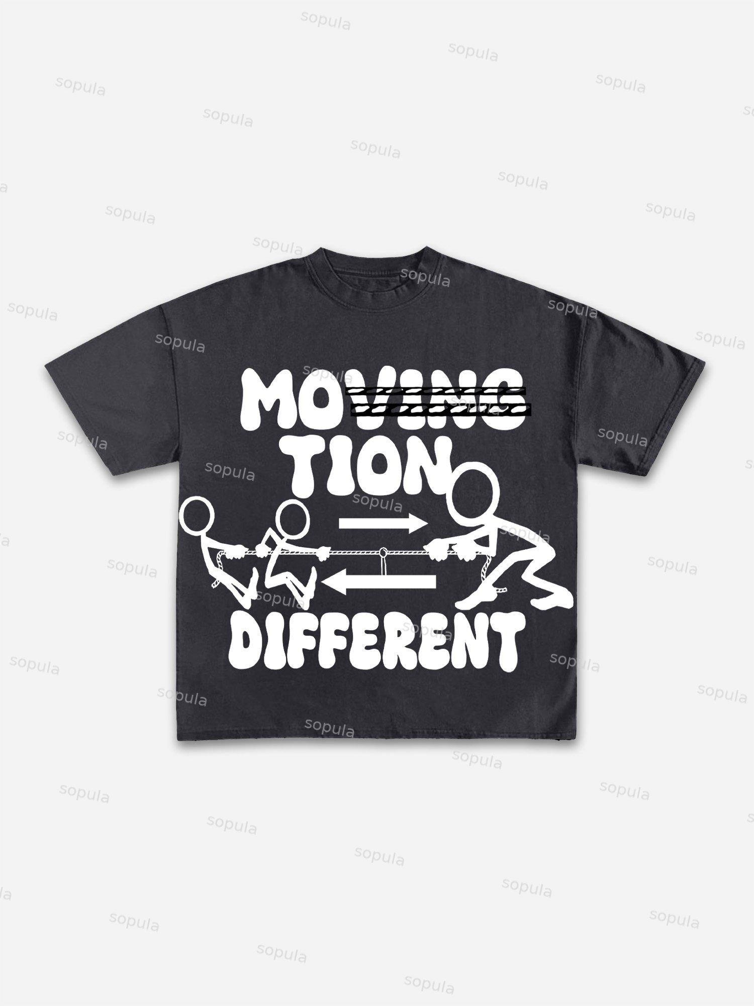 Men's Motion Different Graphic Print Cotton T-shirt Product Image