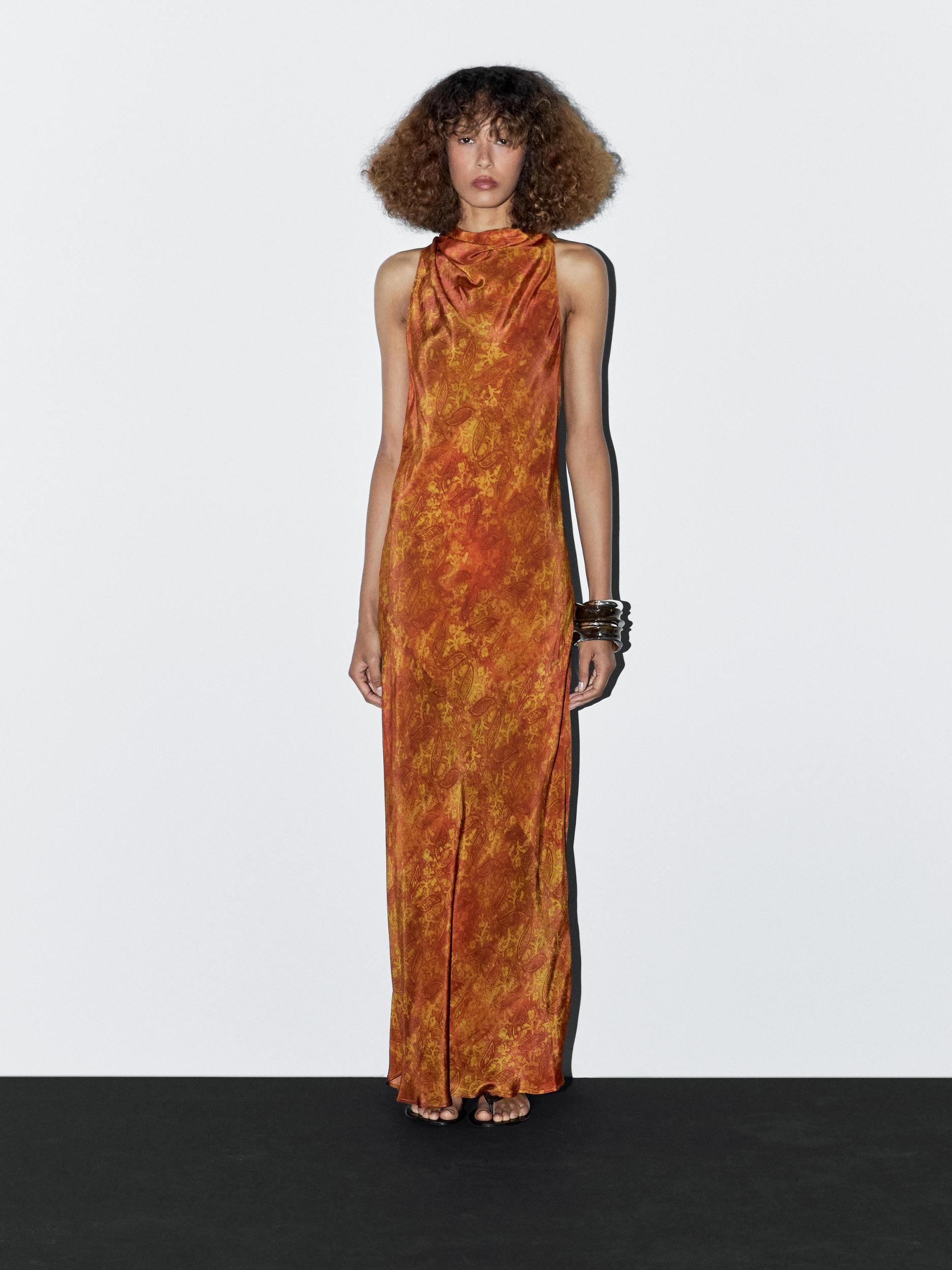 Long flowing printed dress Product Image