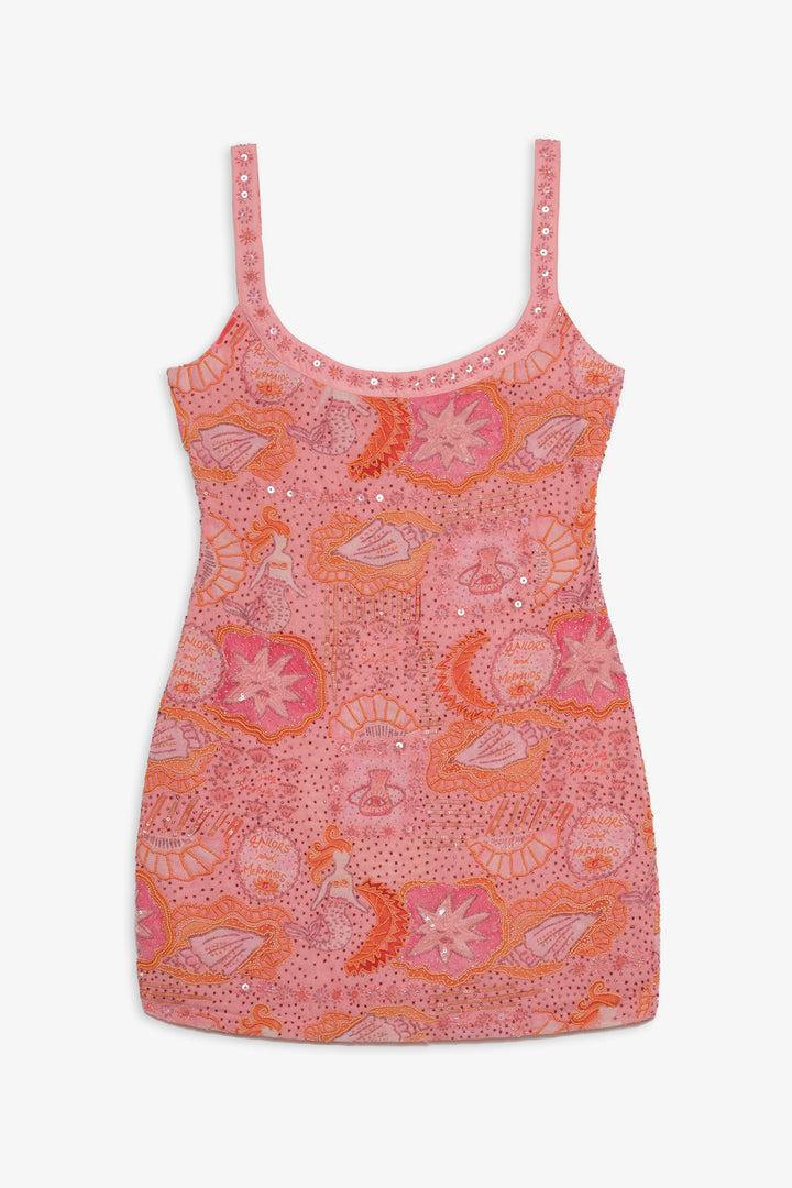 Tide Pool Mini Dress — Apricot Product Image