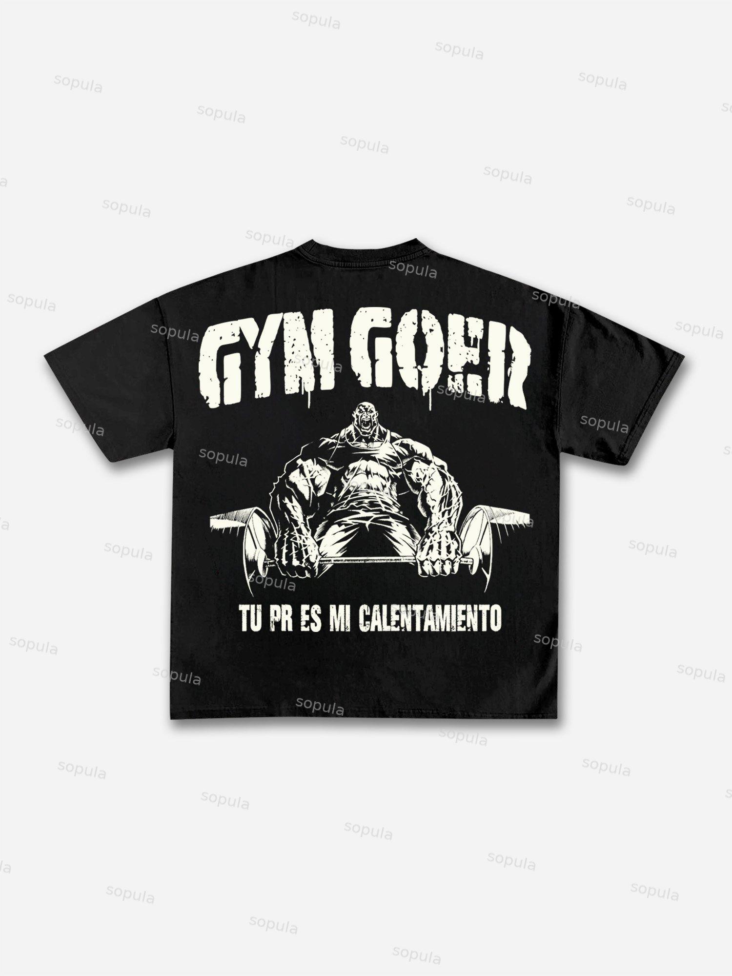 Gym-goer Vintage Graphic Cotton T-shirt Product Image