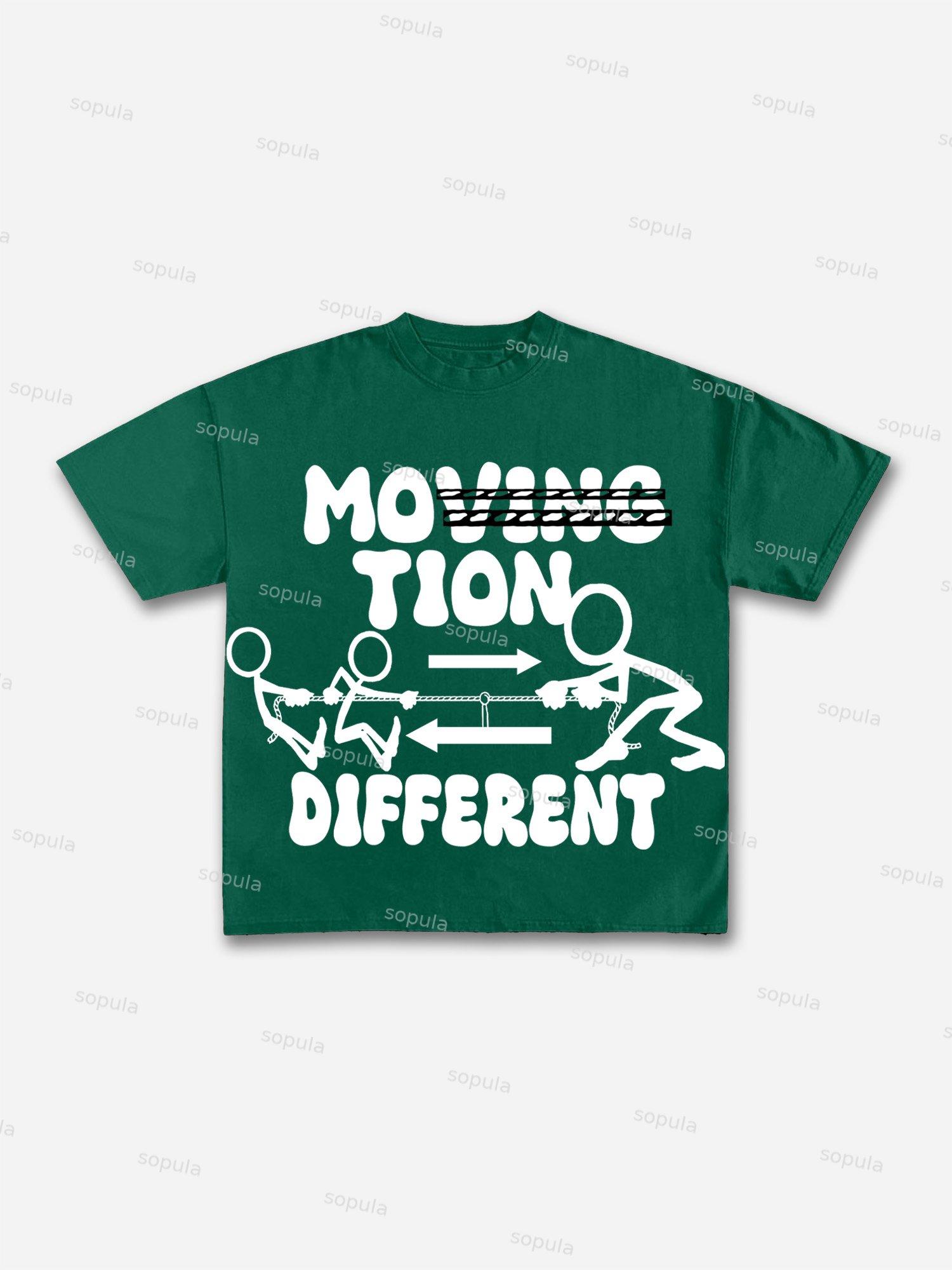 Men's Motion Different Graphic Print Cotton T-shirt Product Image