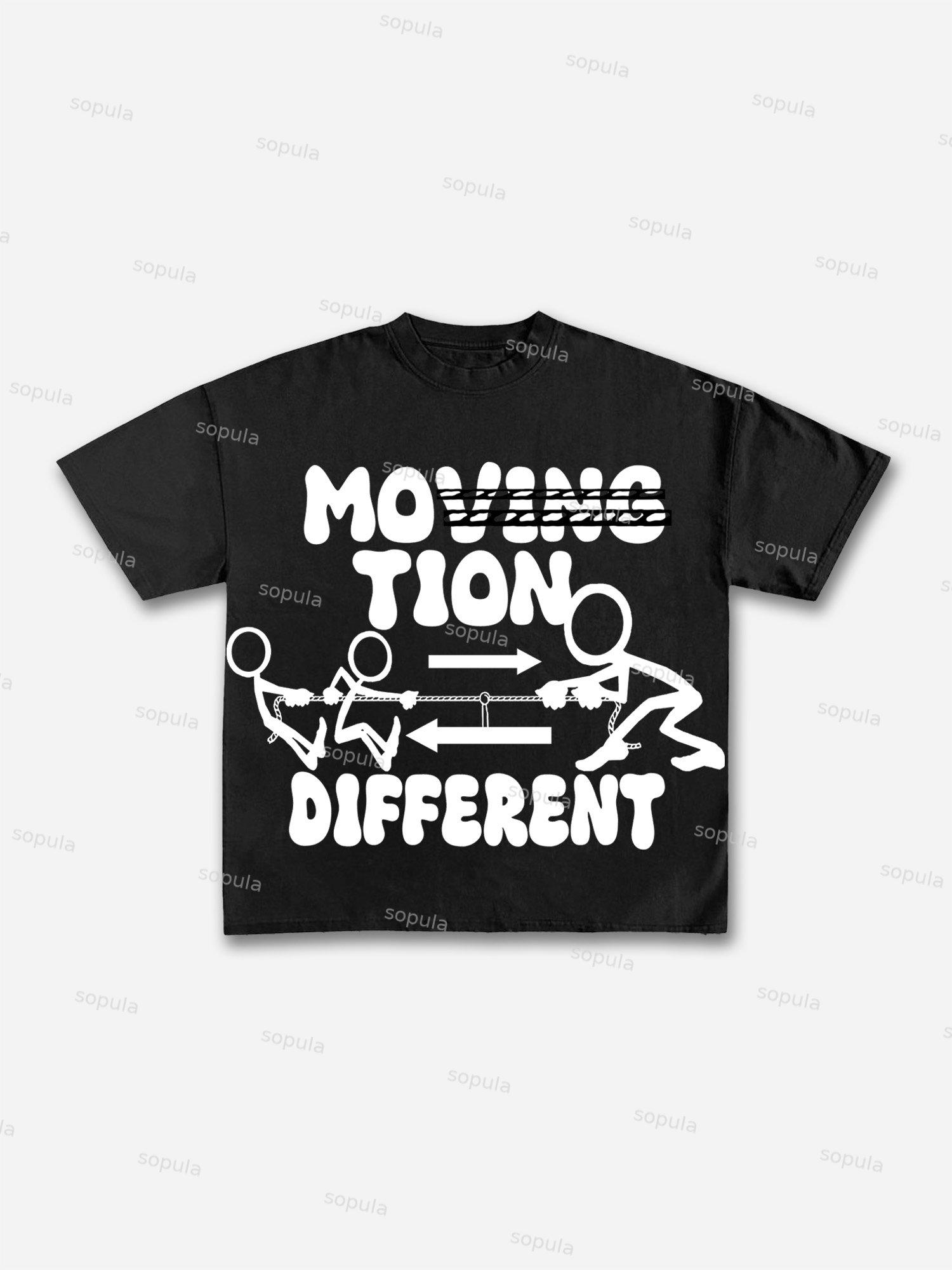 Men's Motion Different Graphic Print Cotton T-shirt Product Image