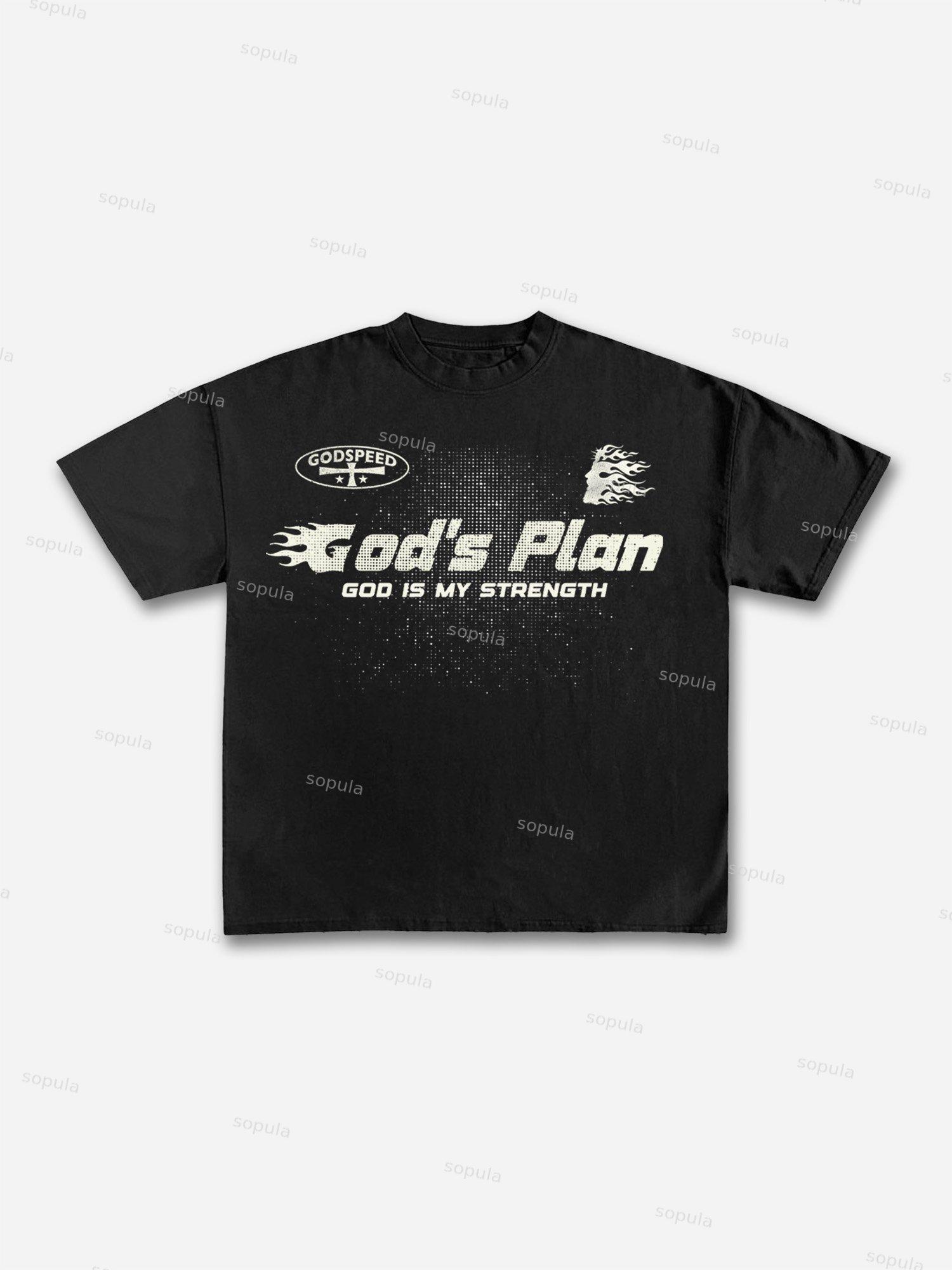Flame Jesus God Silhouette Network Vintage Graphic Cotton T-shirt Product Image