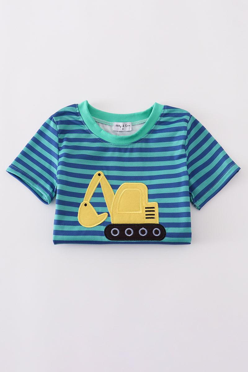 Blue apple french knot shorts set Product Image