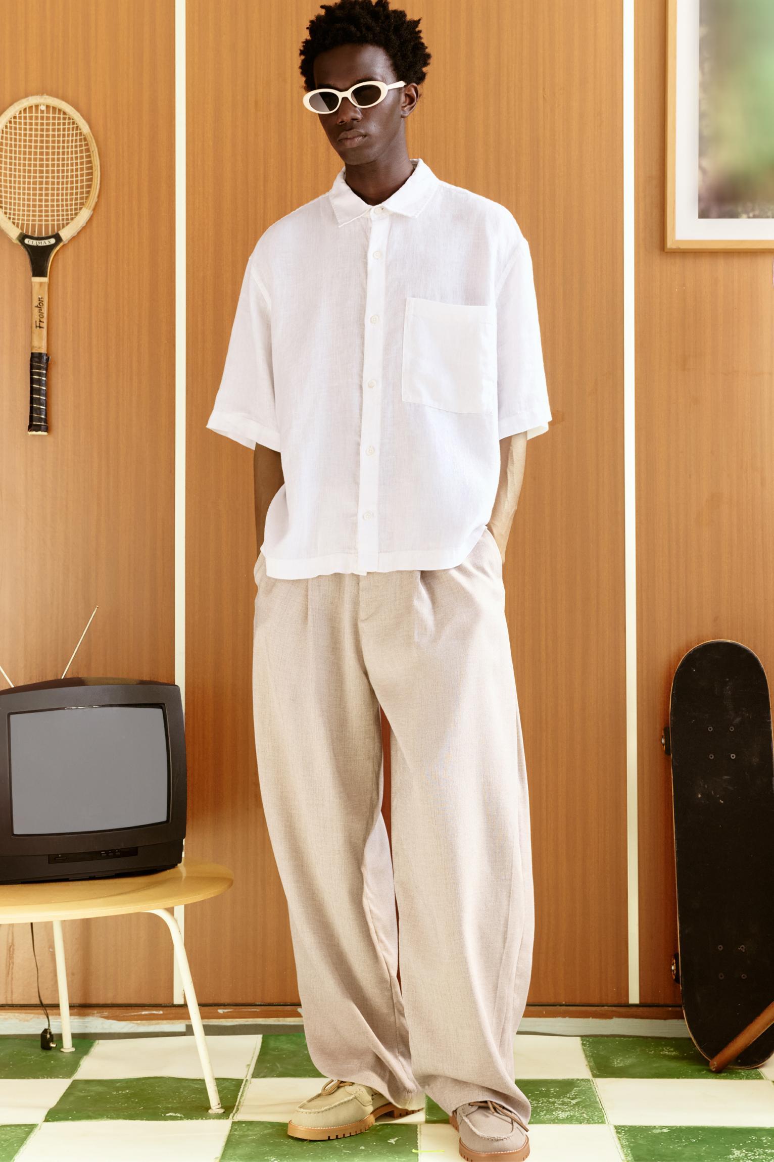 100% linen boxy shirt Product Image
