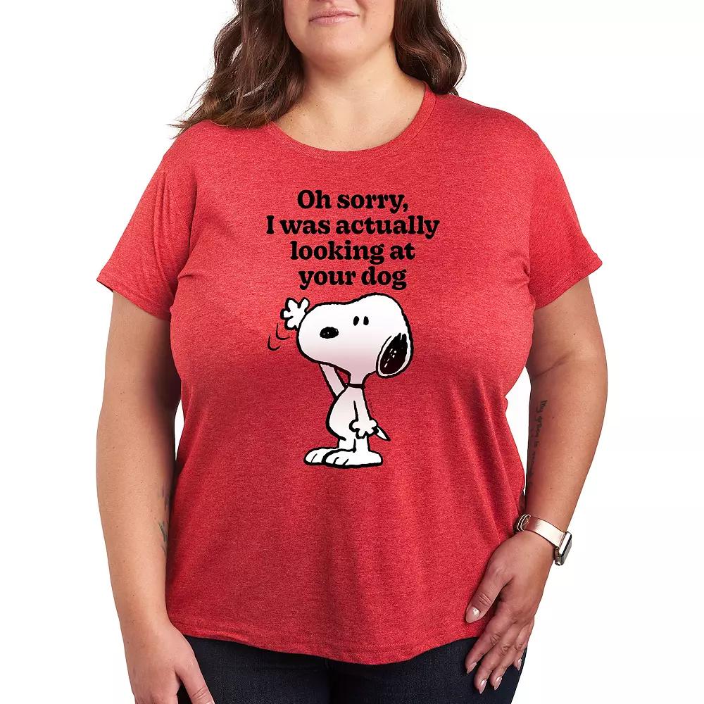 Plus Peanuts Snoopy Looking At Your Dog Graphic Tee, Women's,  Product Image