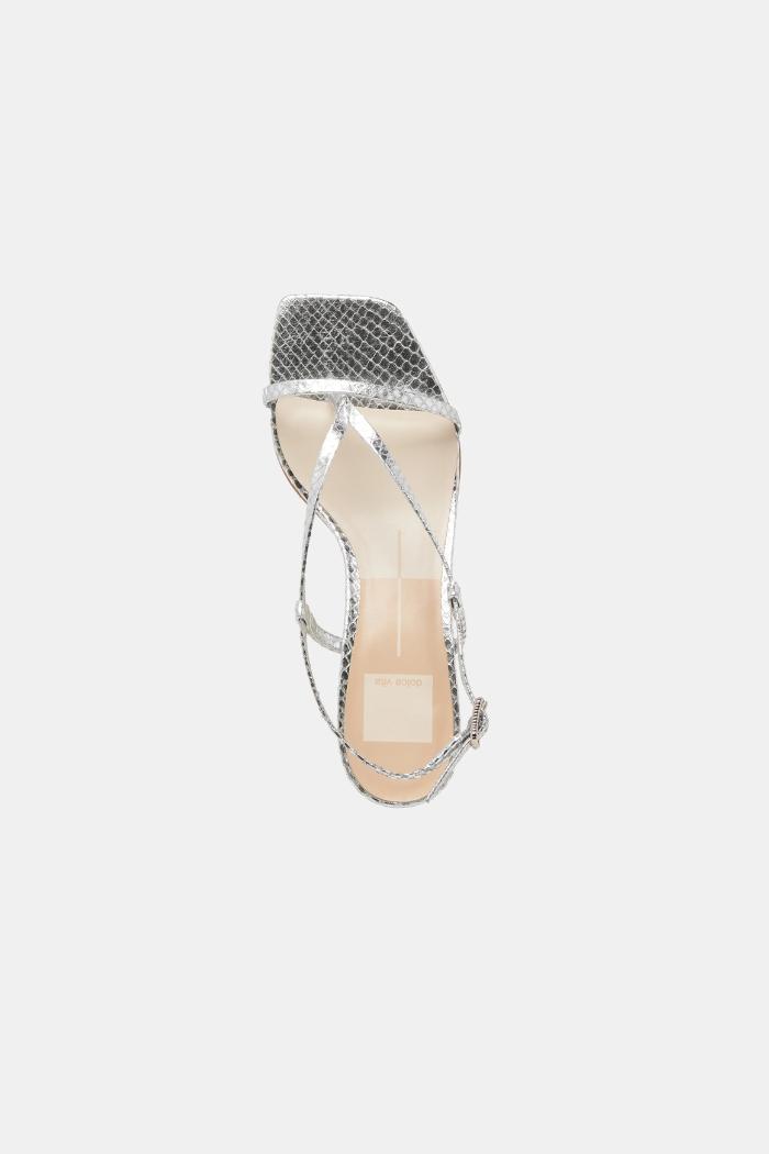 Laury Heels - Silver Embossed Leather Product Image