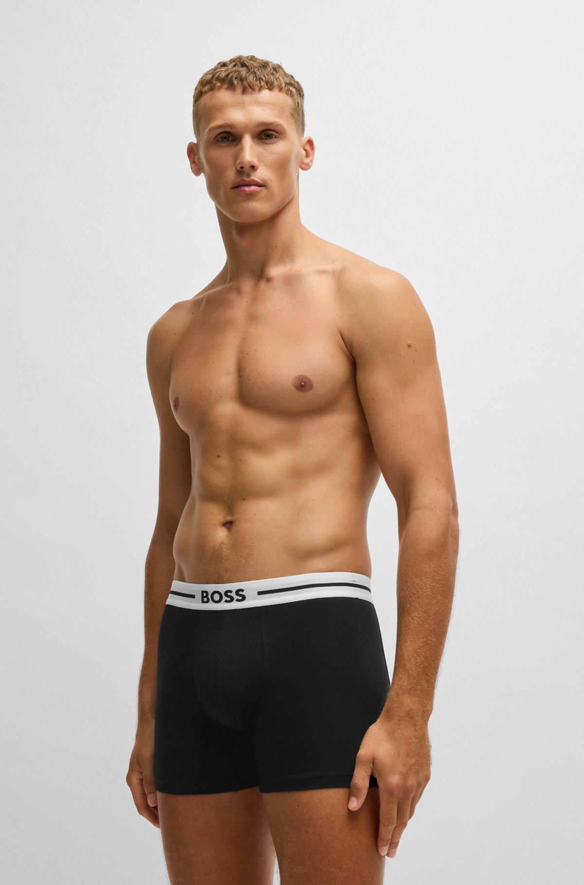 Three-pack of stretch-cotton boxer briefs with logo Product Image