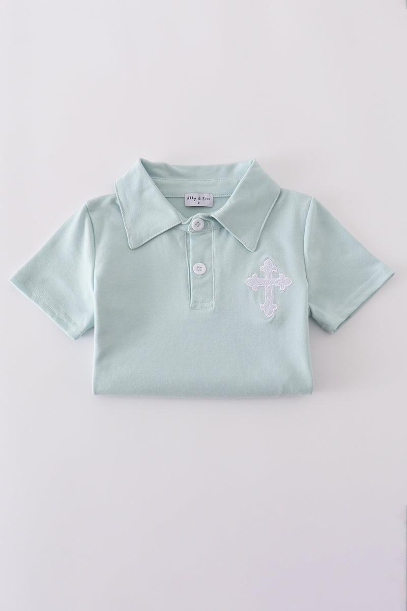 Blue gingham boy shorts set Product Image