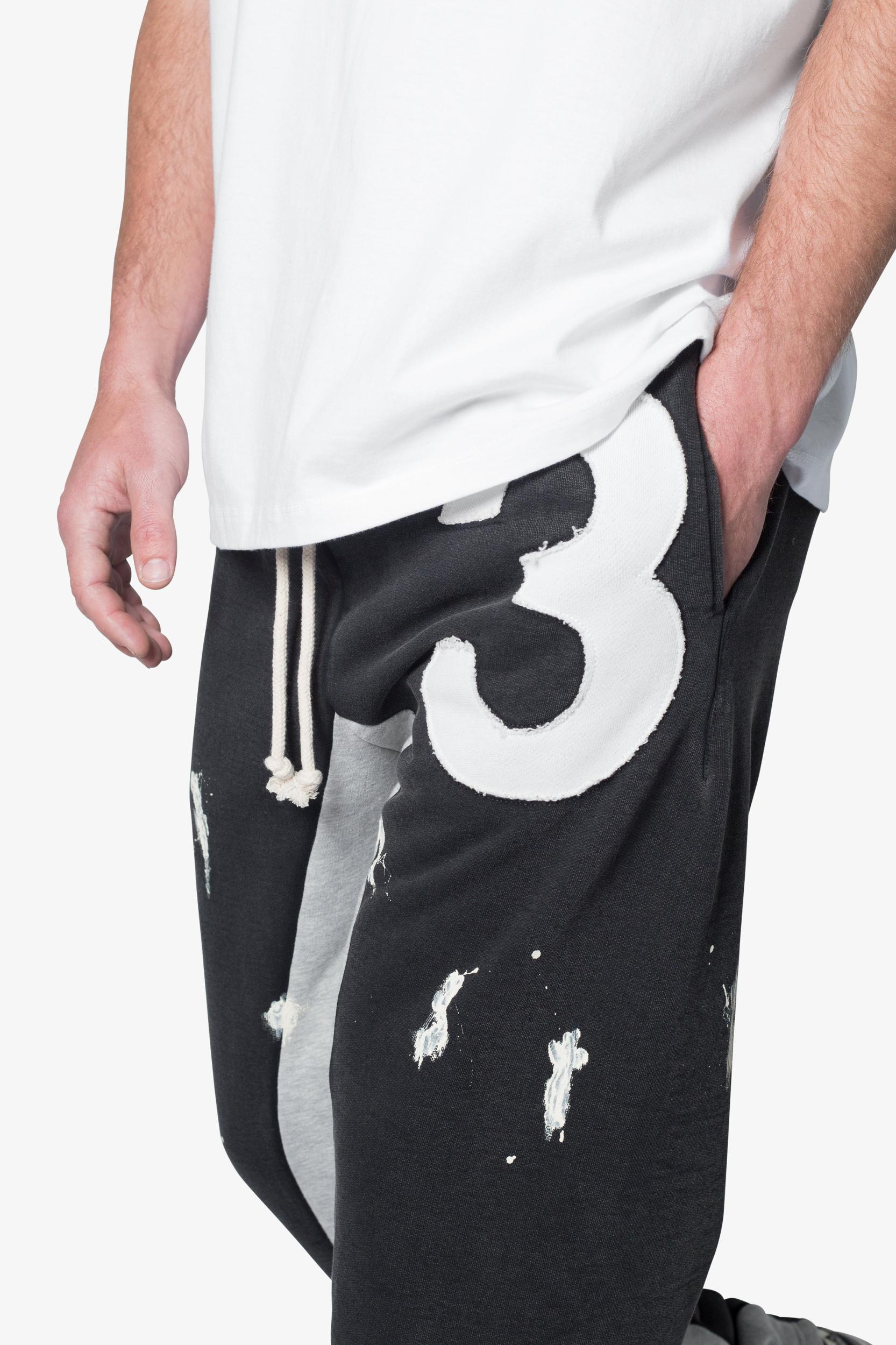 3 Patch Contrast Sweatpants - Washed Black Product Image