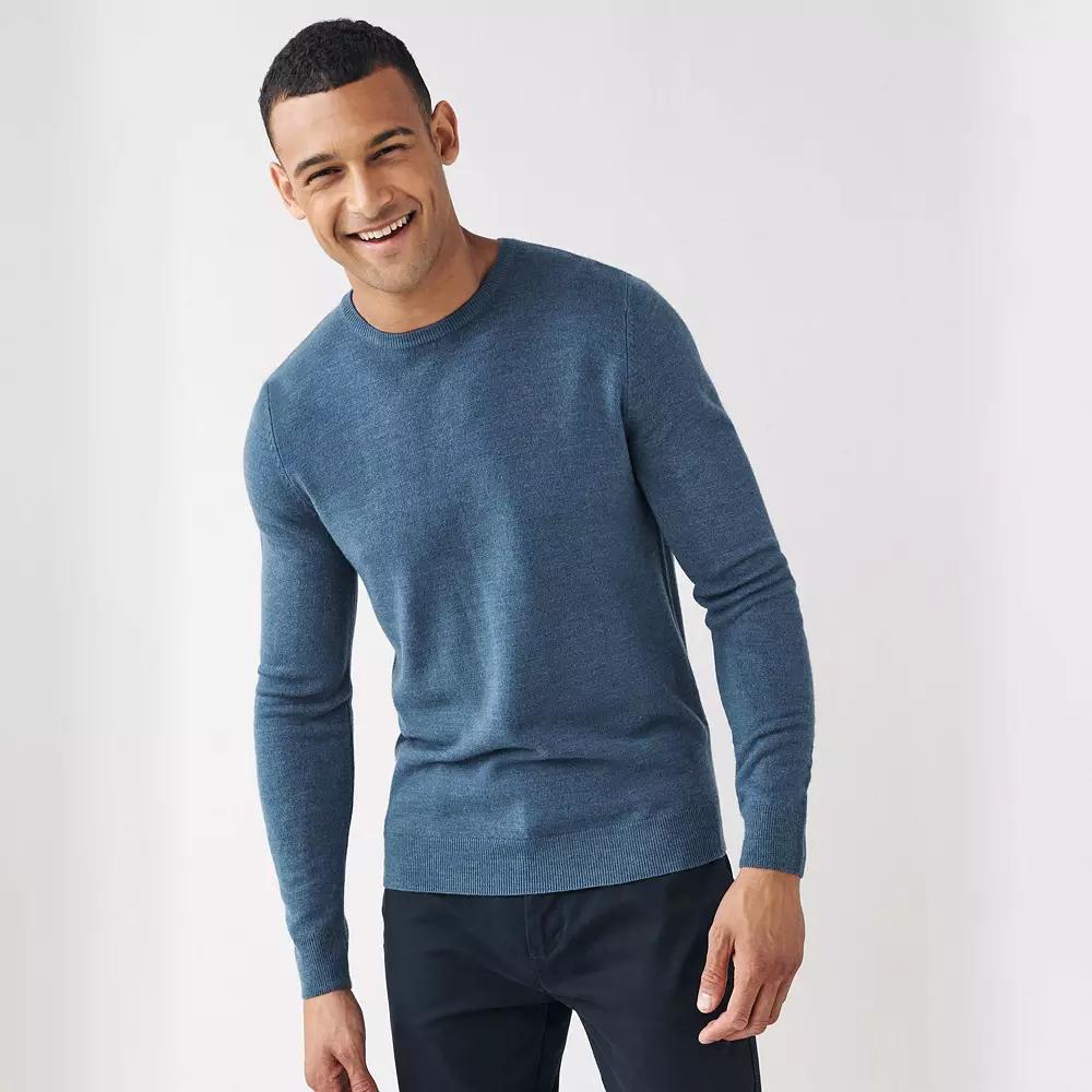 Men's NEXT Soft Touch Crewneck Knit Long Sleeve Shirt, Size: Small, Blue Product Image