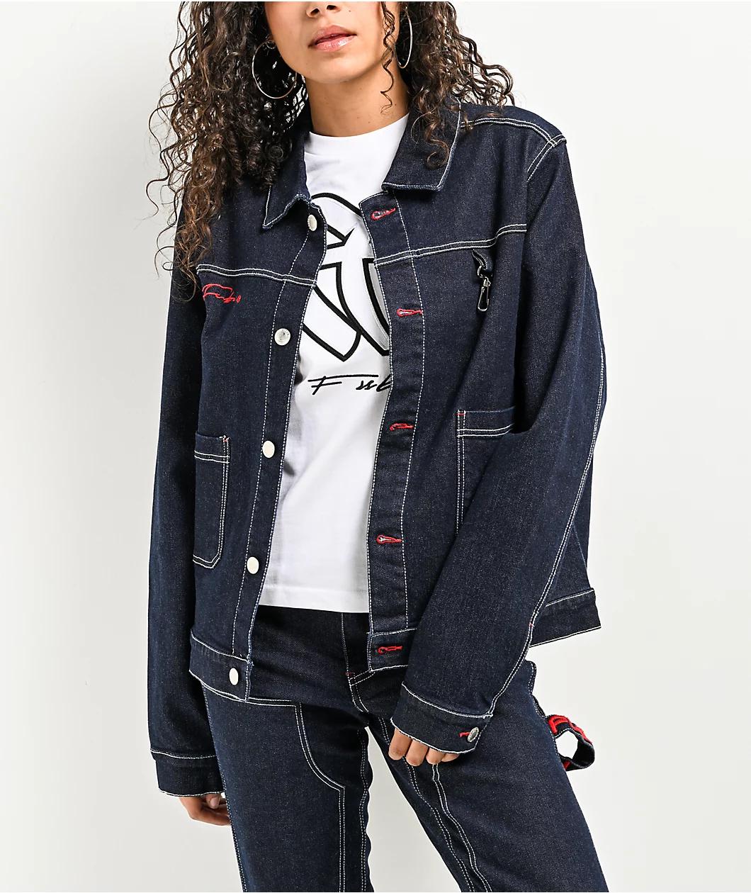 FUBU Classic Dark Blue Denim Jacket Product Image