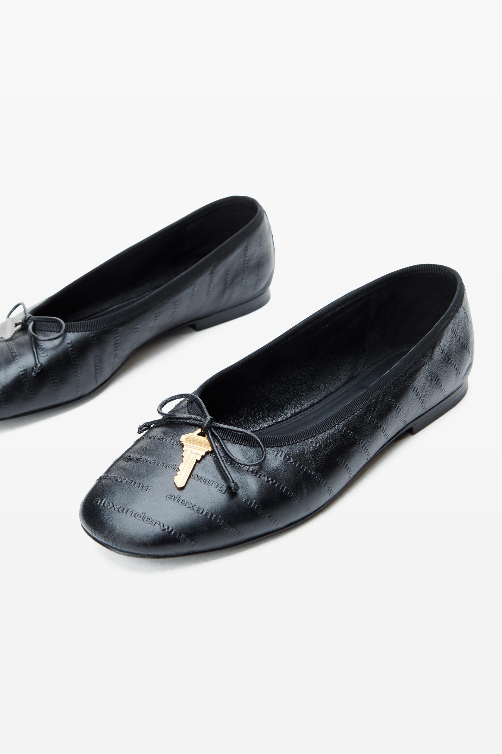 Black Lambskin Ballet Flats Product Image