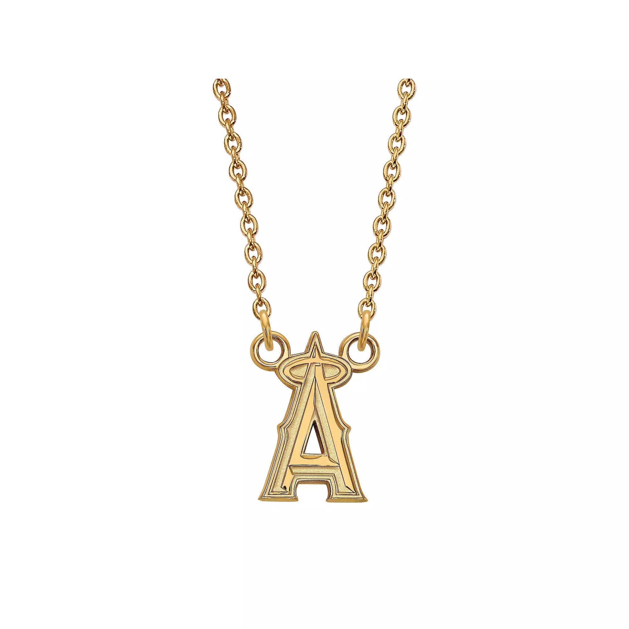 LogoArt Sterling Silver Los Angeles Angels of Anaheim Small Pendant Necklace, Women's, Size: 12MM, Gold Tone Product Image
