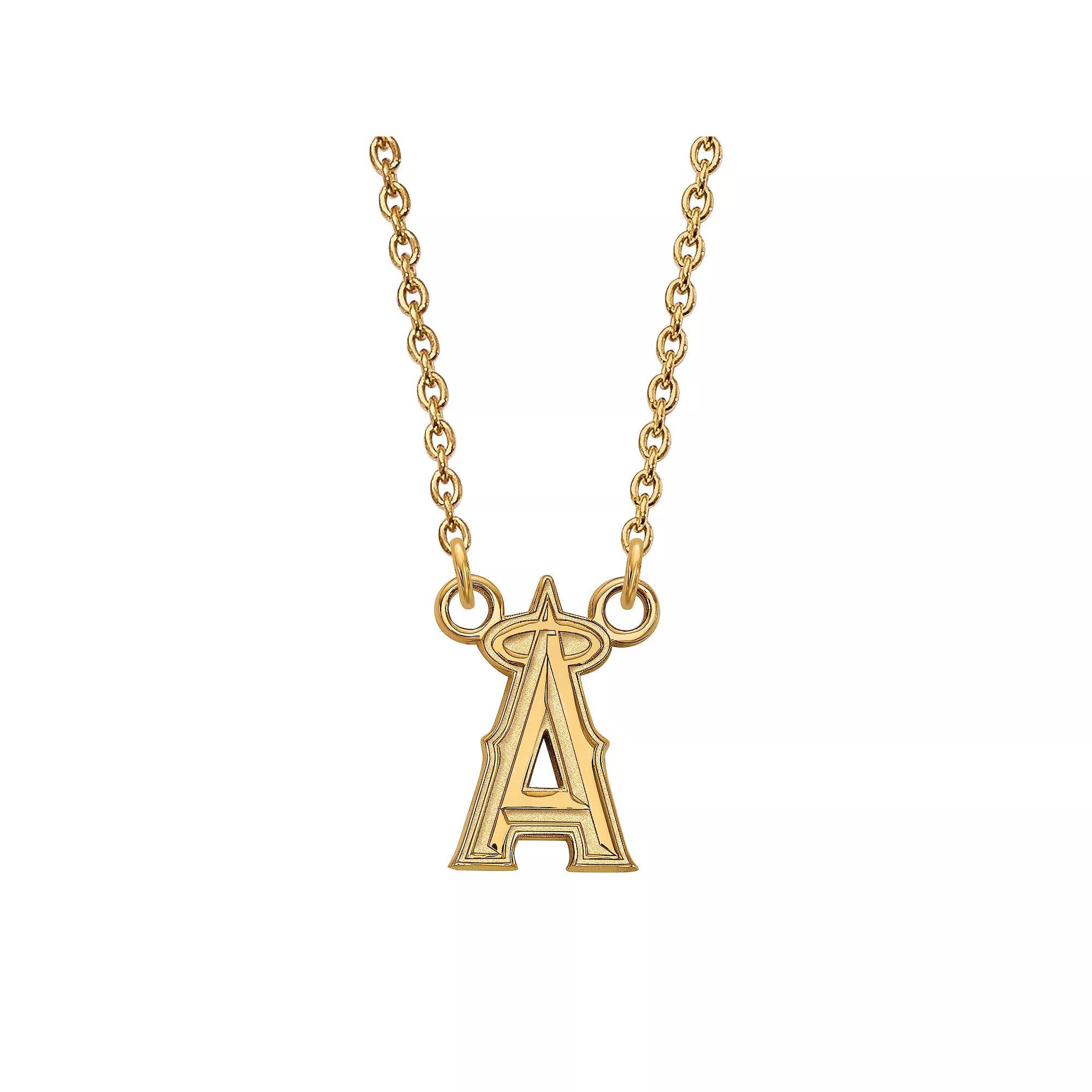 LogoArt Sterling Silver Los Angeles Angels of Anaheim Small Pendant Necklace, Women's, Size: 12MM, Gold Tone Product Image