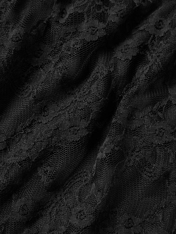 Lace Off Shoulder Cropped Long Sleeve Tee Product Image