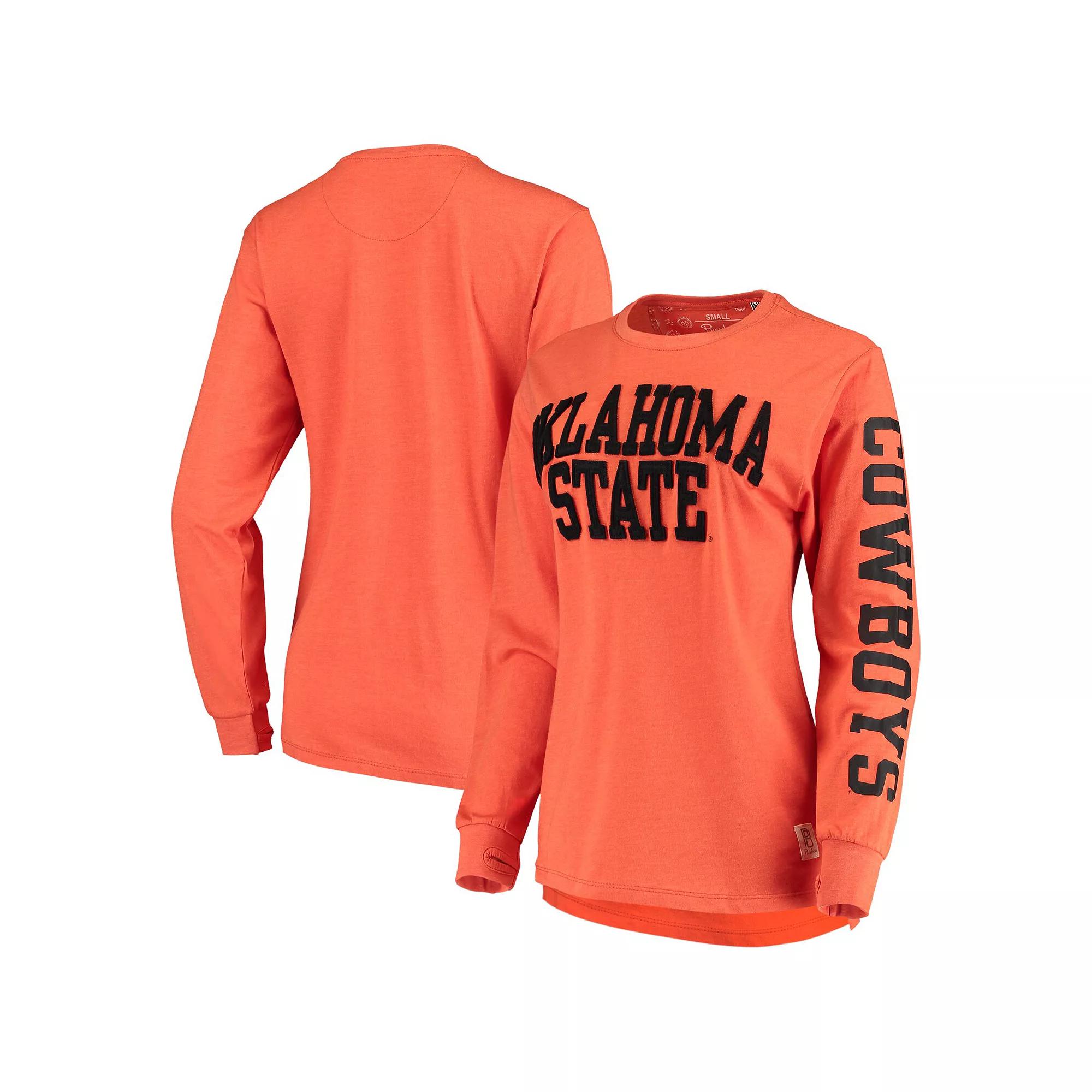 Women's Pressbox Orange Oklahoma State Cowboys Two-Hit Canyon Long Sleeve T-Shirt, Size: Small Product Image