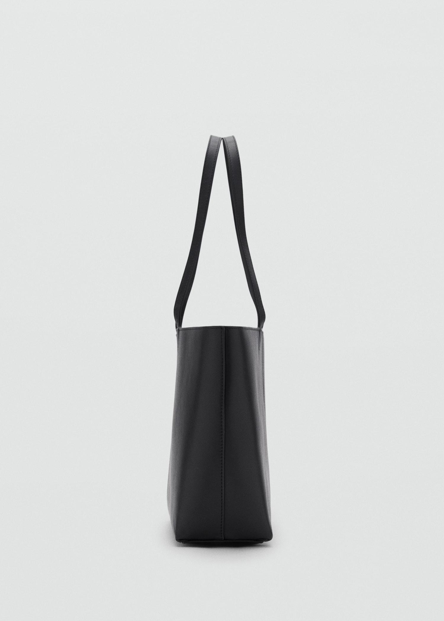 Medium leather shopper bag - Women | MANGO USA Product Image