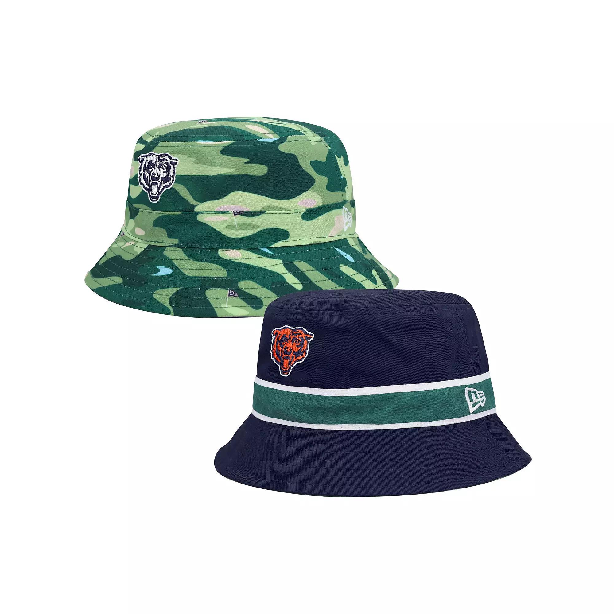 Men's New Era Navy/Camo Chicago Bears Reversible Bucket Hat, Size: Small/Medium, Blue Product Image