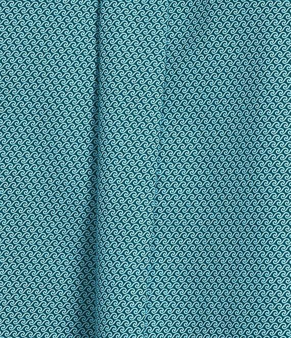 Roundtree & Yorke Short Sleeve Wave Print Poplin Sport Shirt Product Image