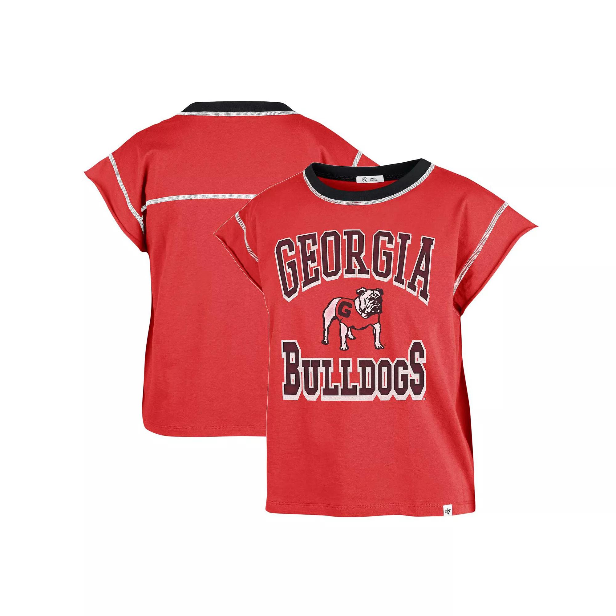 Women's '47 Red Georgia Bulldogs Sound Up Maya Cutoff T-Shirt, Size: Small Product Image