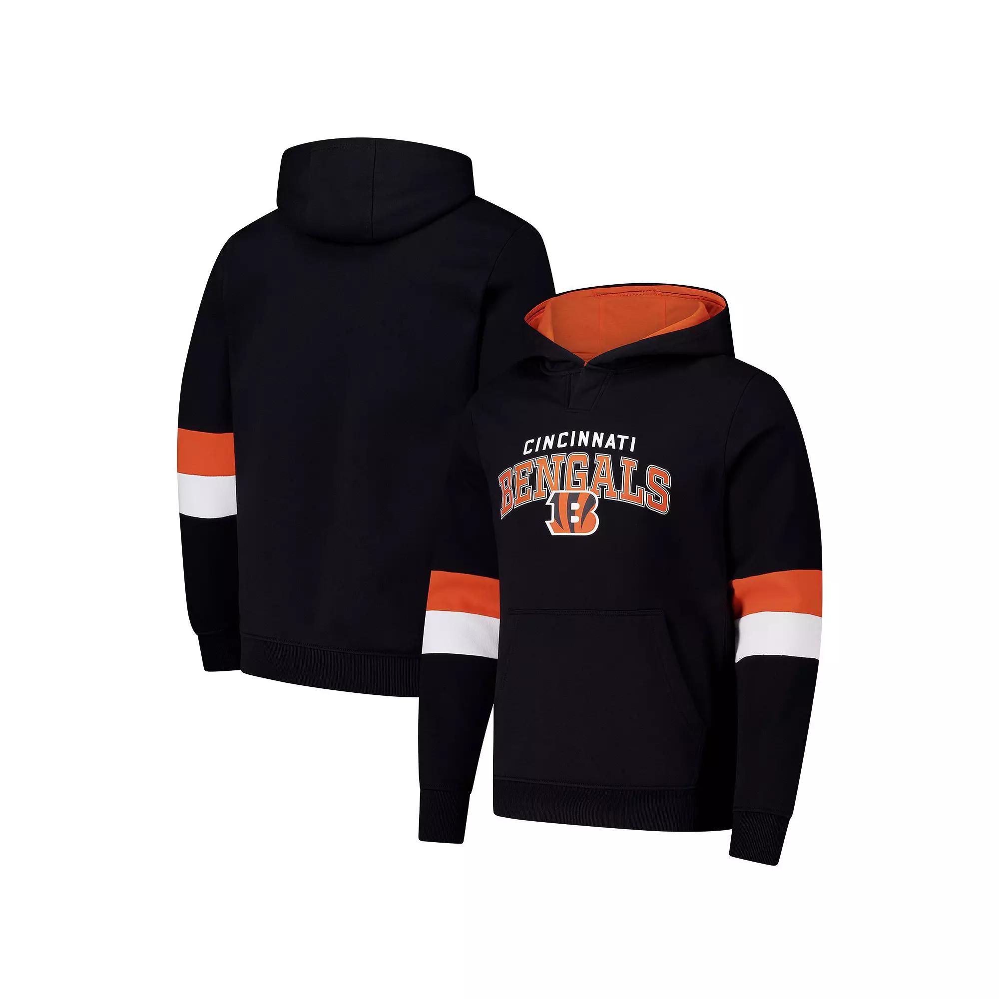Men's G-III Sports by Carl Banks Black/Orange Cincinnati Bengals Adaptive Faceoff Pullover Hoodie, Size: XL Product Image