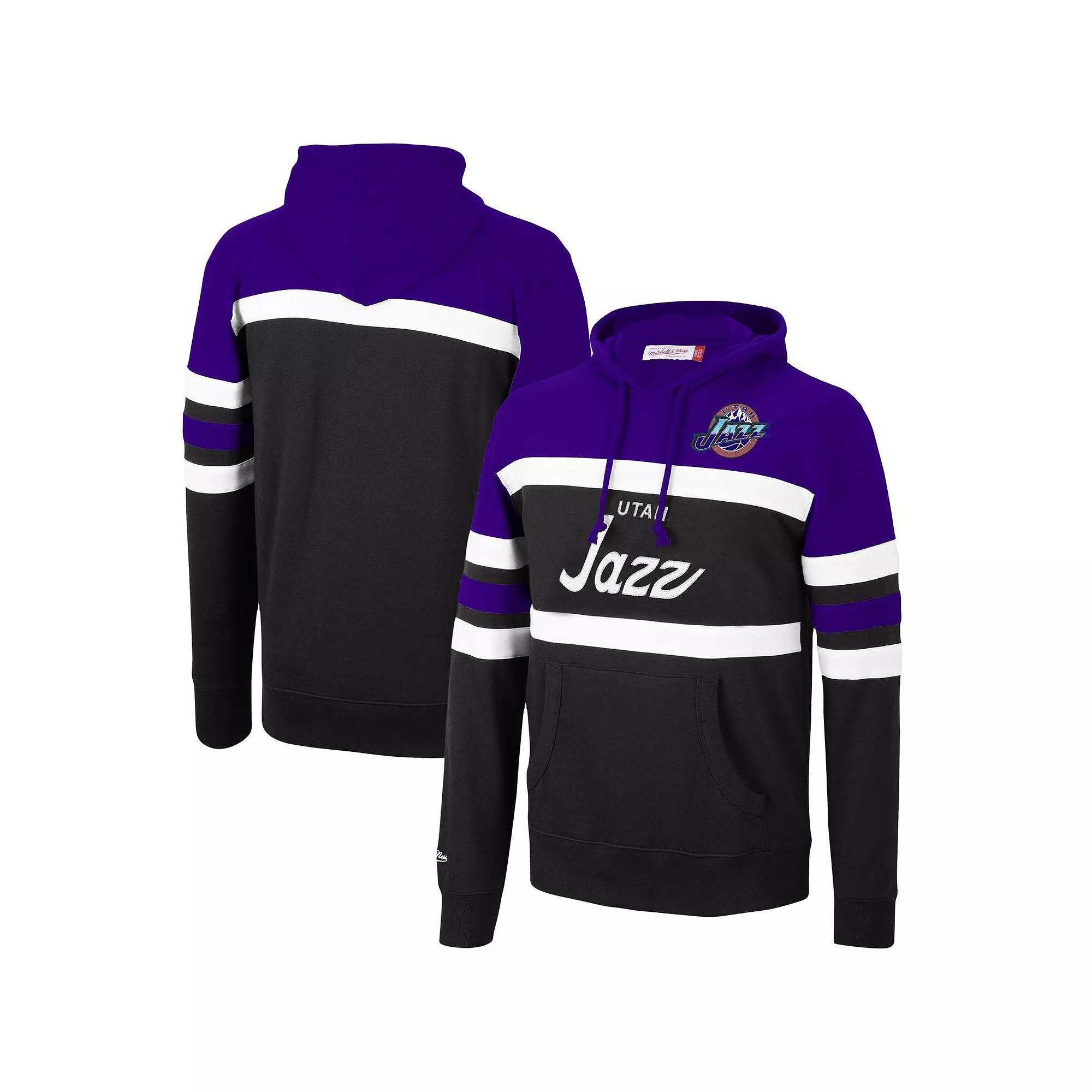 Men's Mitchell & Ness Purple/Black Utah Jazz Head Coach Pullover Hoodie, Size: Large, Jaz Purple Product Image