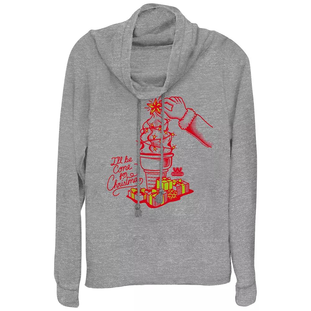 Women's Wienerschnitzel I'll Be Cone For Christmas Cowlneck Graphic Lightweight Long Sleeve,  Product Image