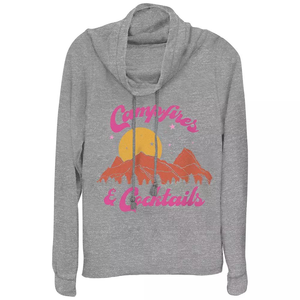 Women's Campfires & Cocktails Cowlneck Graphic Lightweight Long Sleeve,  Product Image