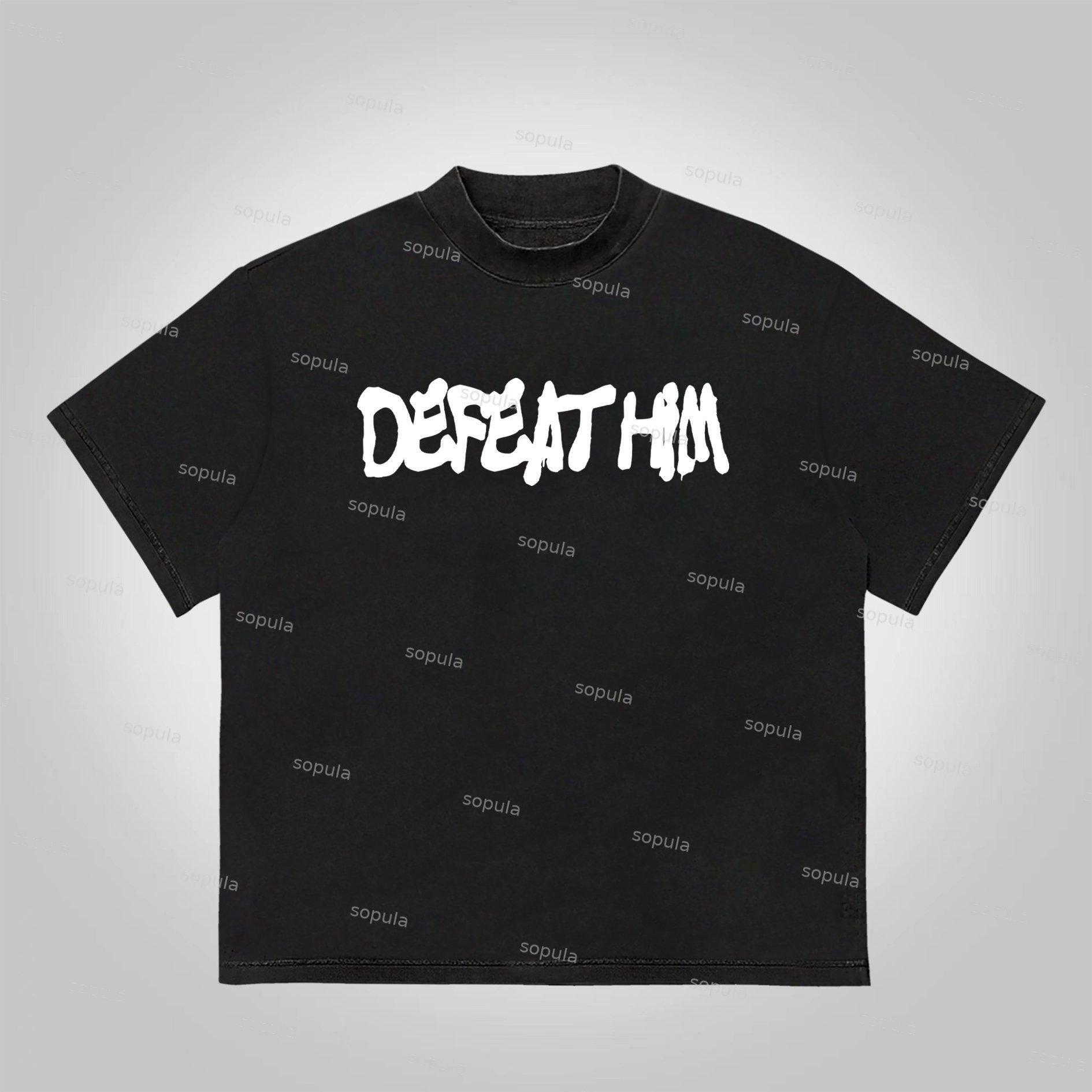 Sopula Vintage Boxer Defeat Him Graphic Print Cotton T-Shirt Product Image