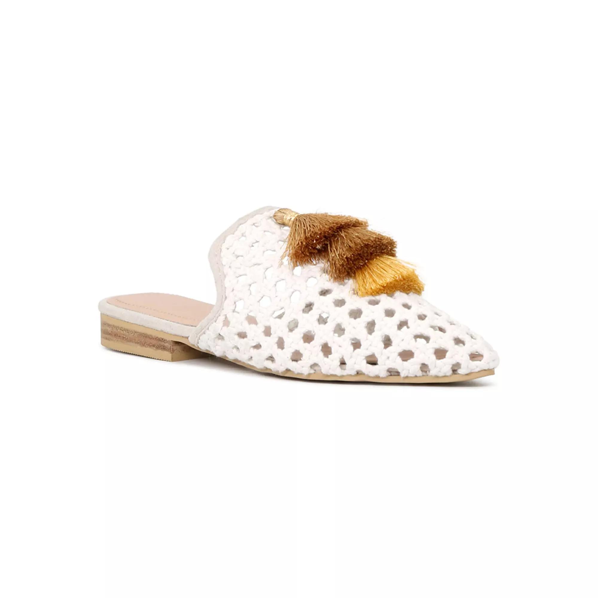 Rag & Co Miriam Women's Woven Mules, Size: 5, White Product Image