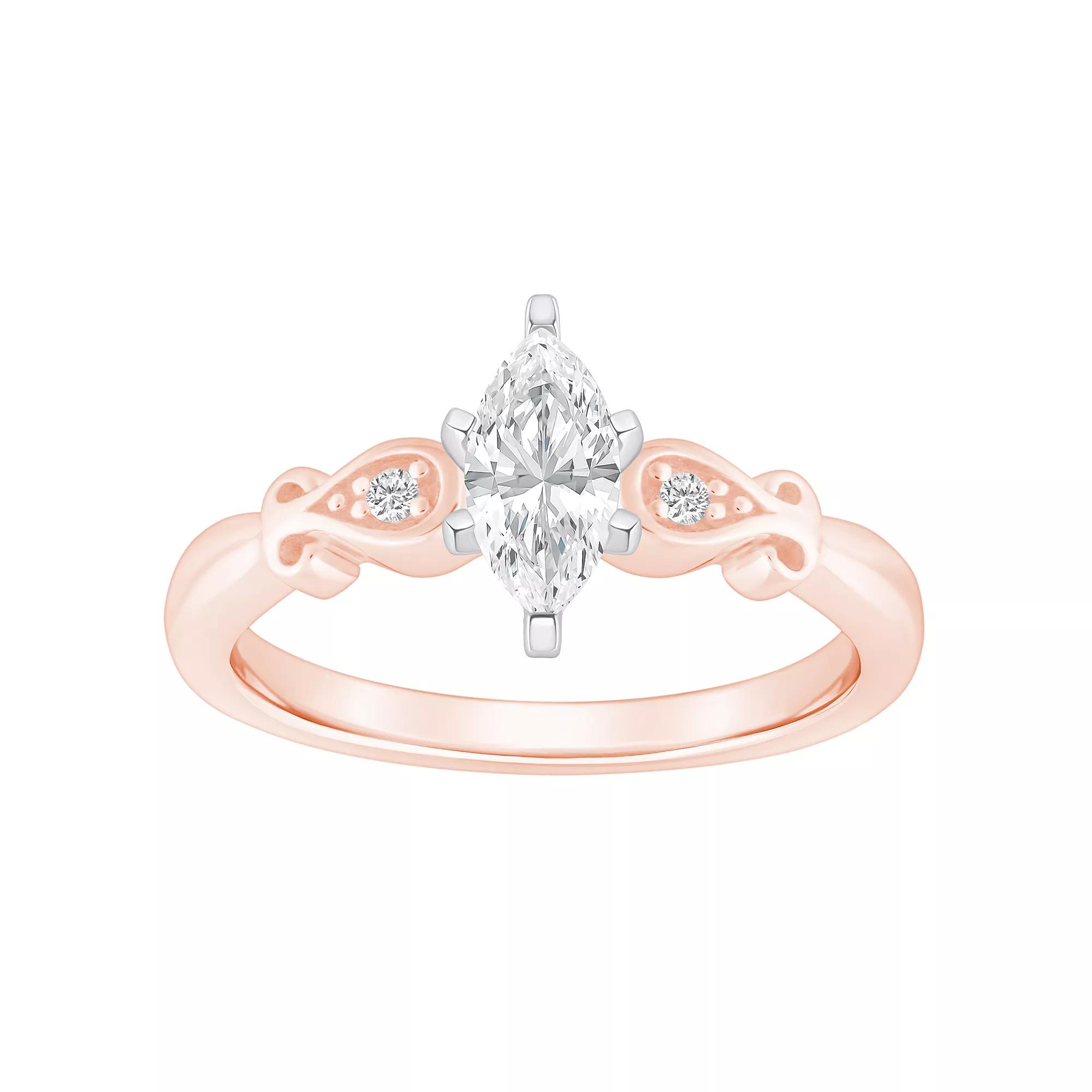 Alyson Layne 14k Gold 1/2 Carat T.W. Diamond Marquise Cut Engagement Ring, Womens White Gold Product Image