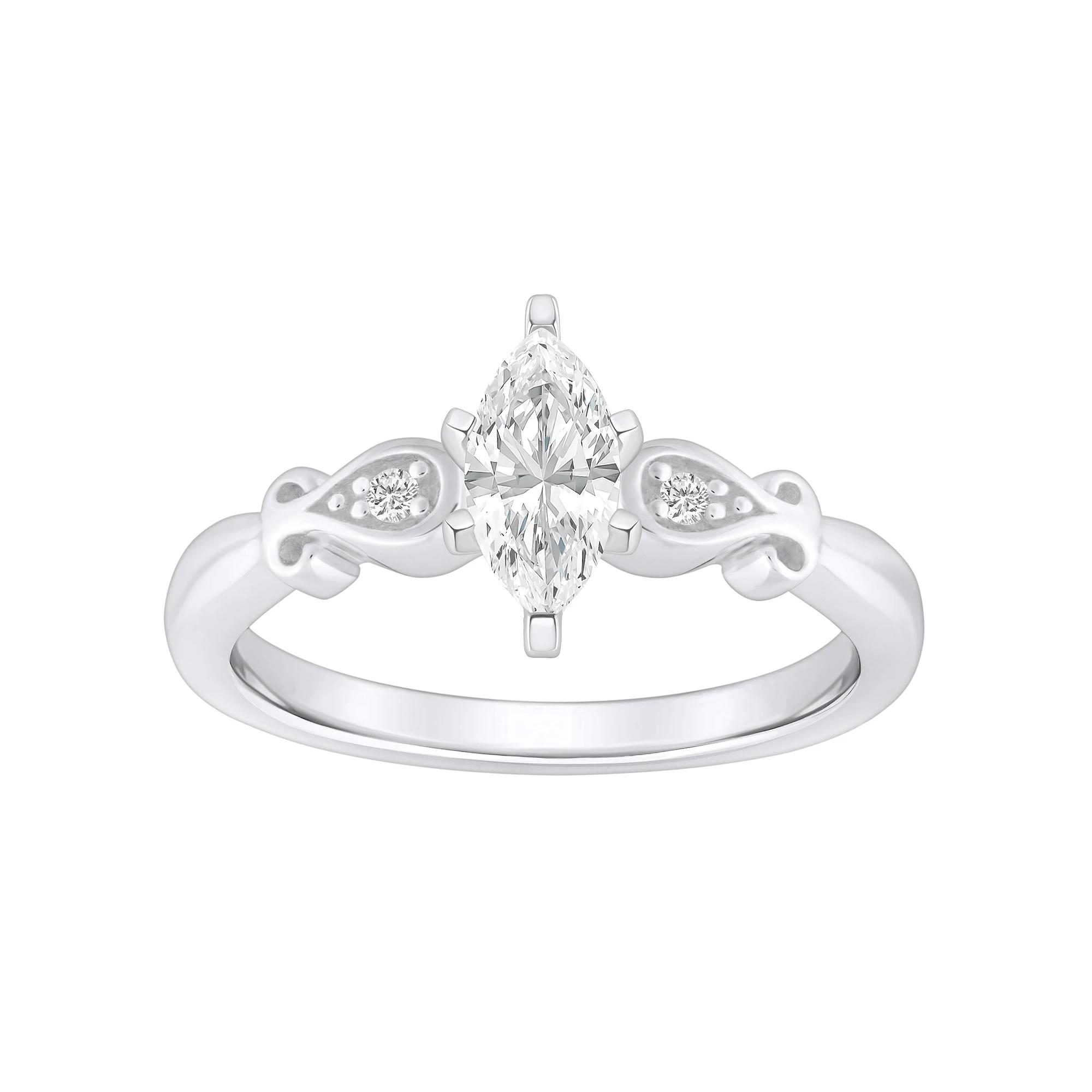 Alyson Layne 14k Gold 1/2 Carat T.W. Diamond Marquise Cut Engagement Ring, Womens White Gold Product Image