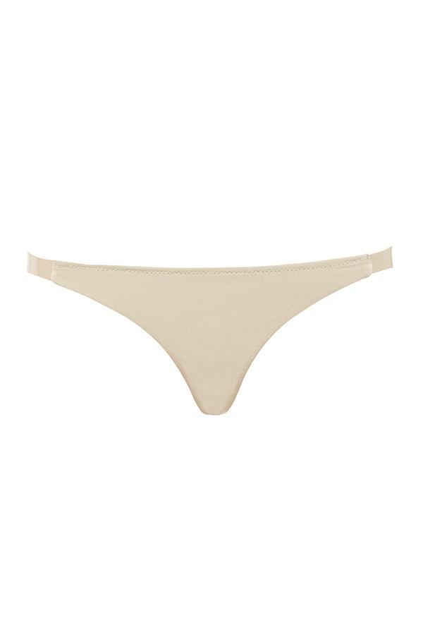  clear side- strap solution thong - beige Product Image