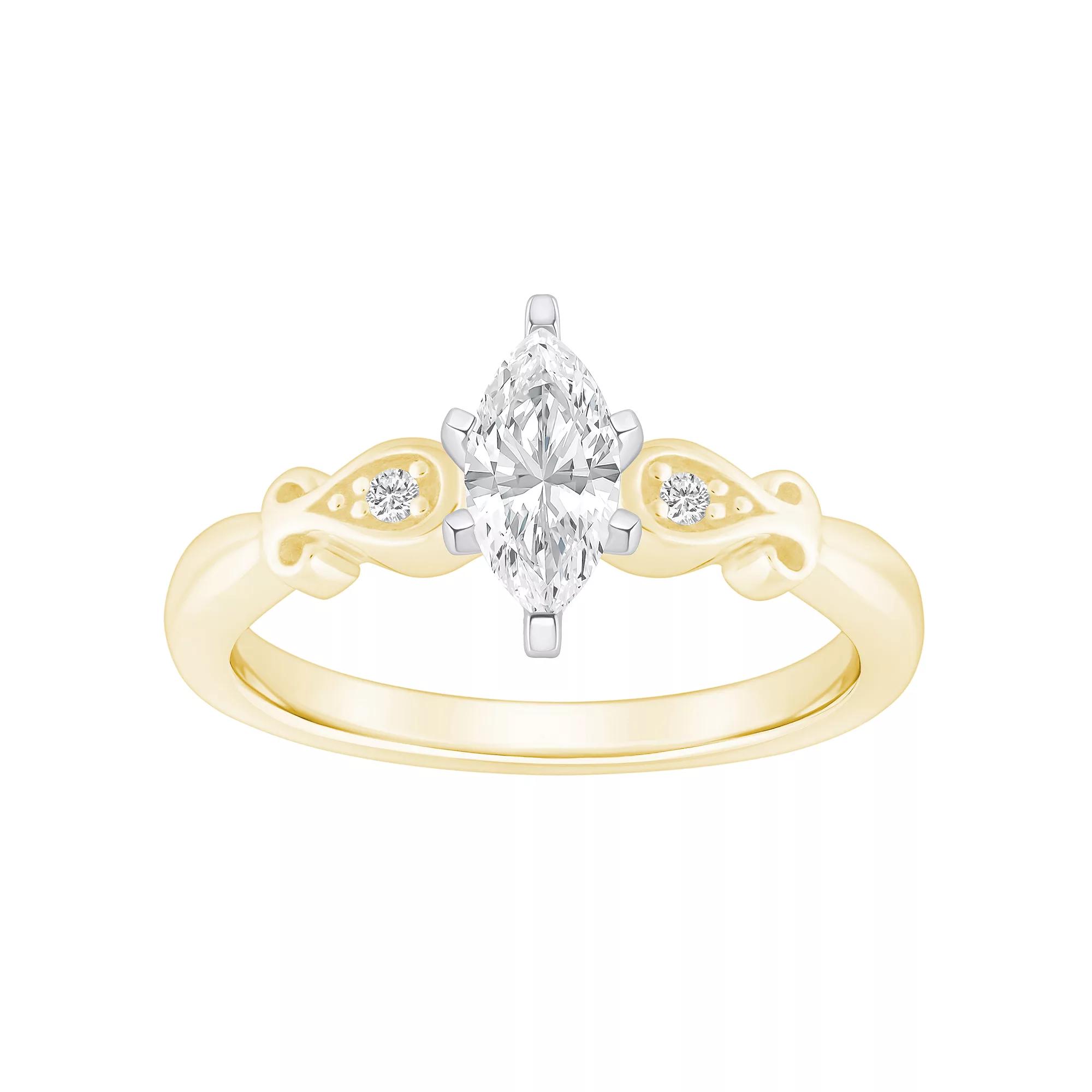 Alyson Layne 14k Gold 1/2 Carat T.W. Diamond Marquise Cut Engagement Ring, Womens White Gold Product Image