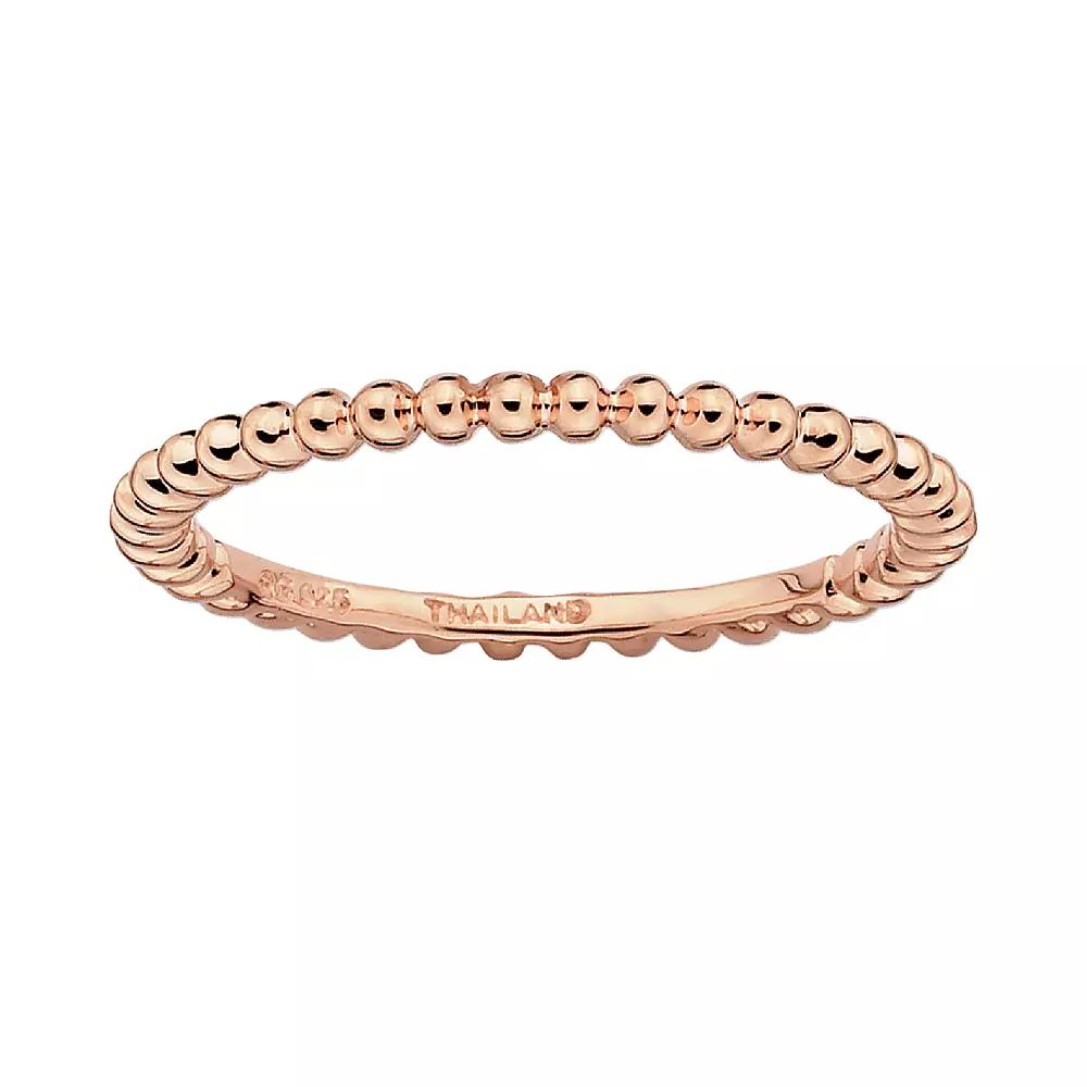 Stacks & Stones 18k Rose Gold Over Silver Bead Stack Ring, Women's, Pink Product Image
