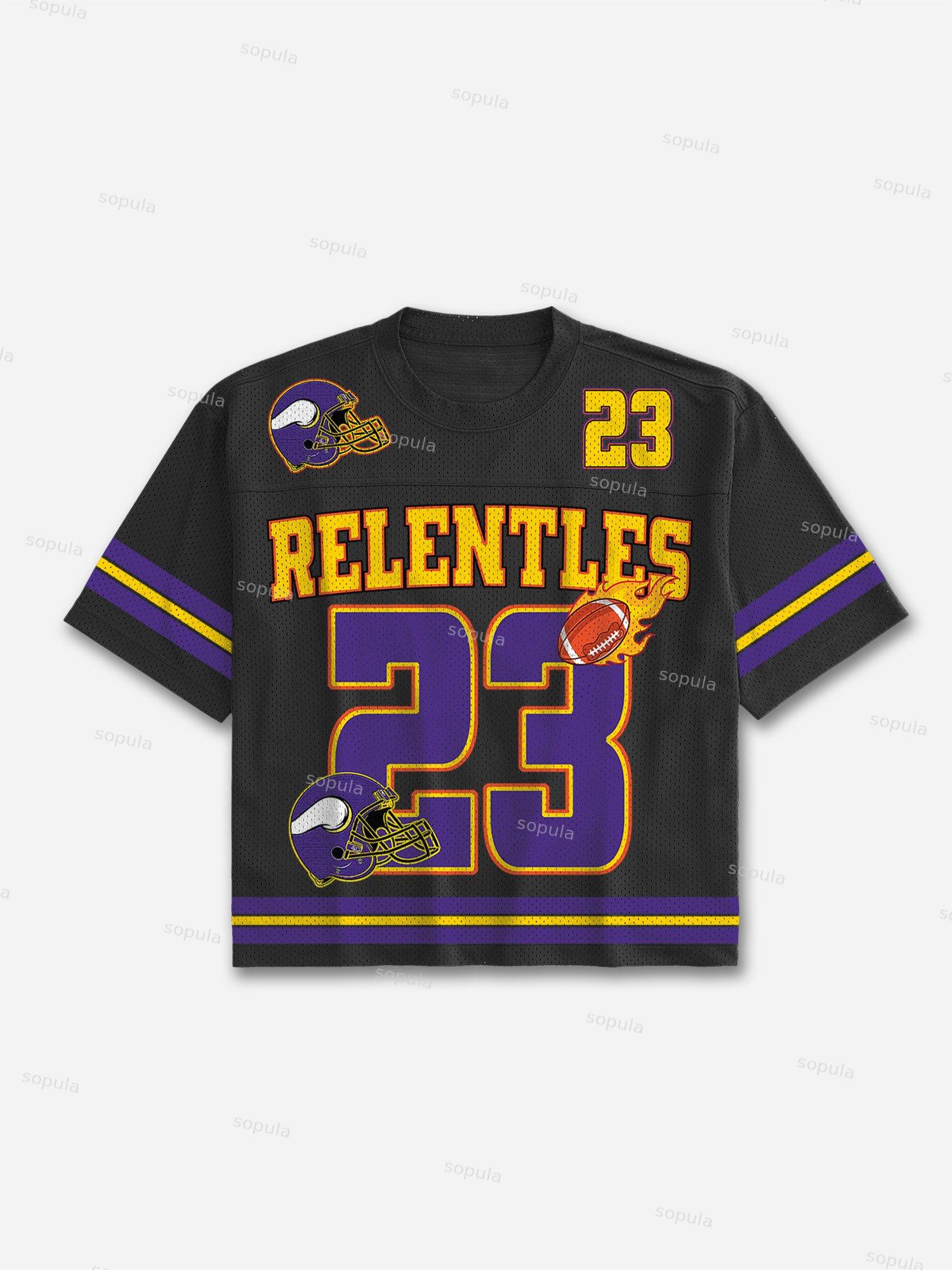 No.23 Football Print Blokecore Mesh Football Jersey T-shirt Product Image