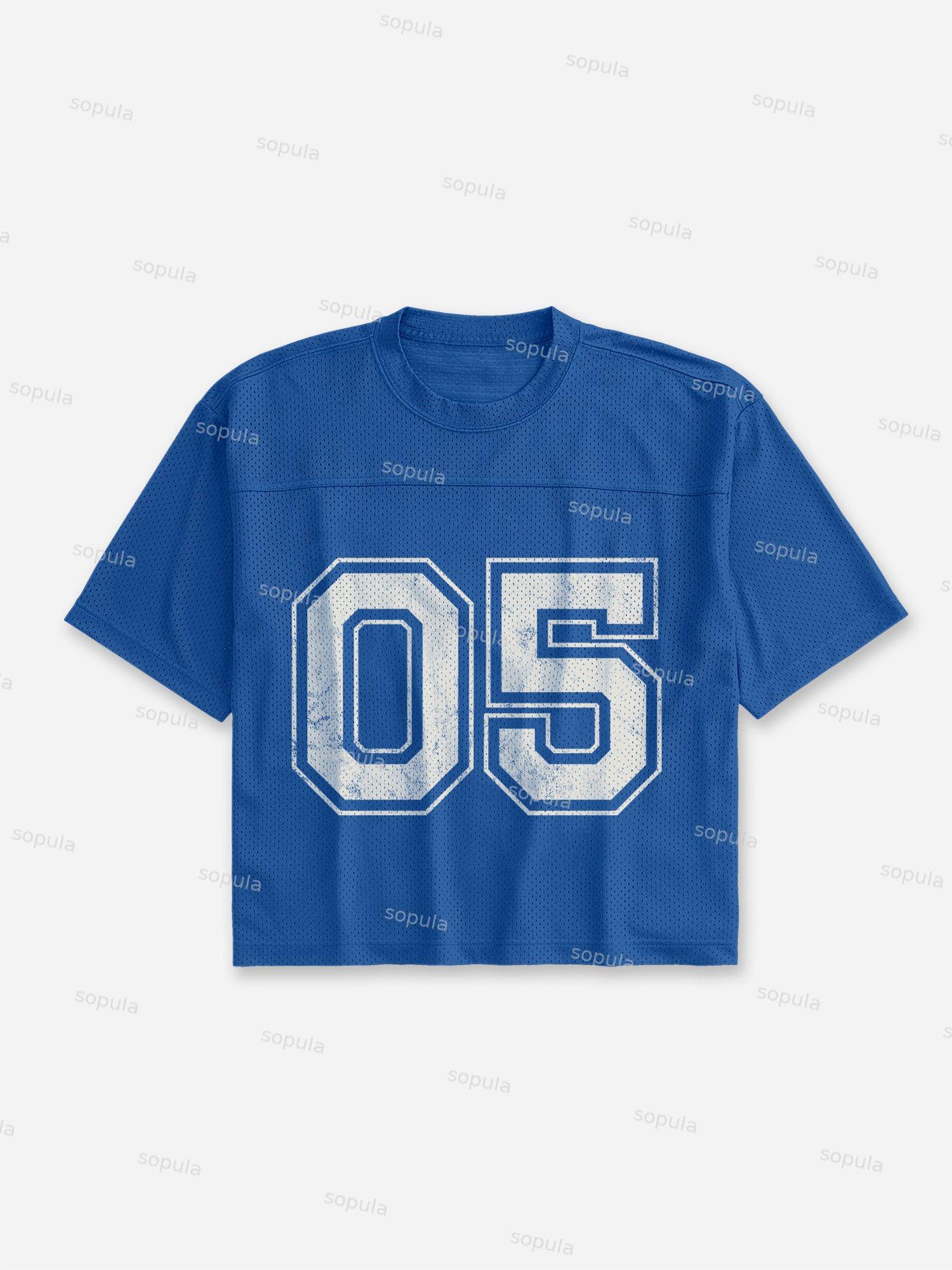 Retro Blokecore Mesh Football Jersey T-shirt Product Image