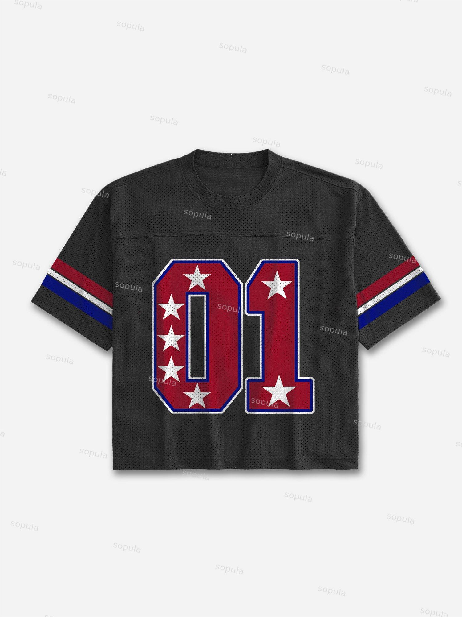 Retro Blokecore Mesh Football Jersey T-shirt Product Image