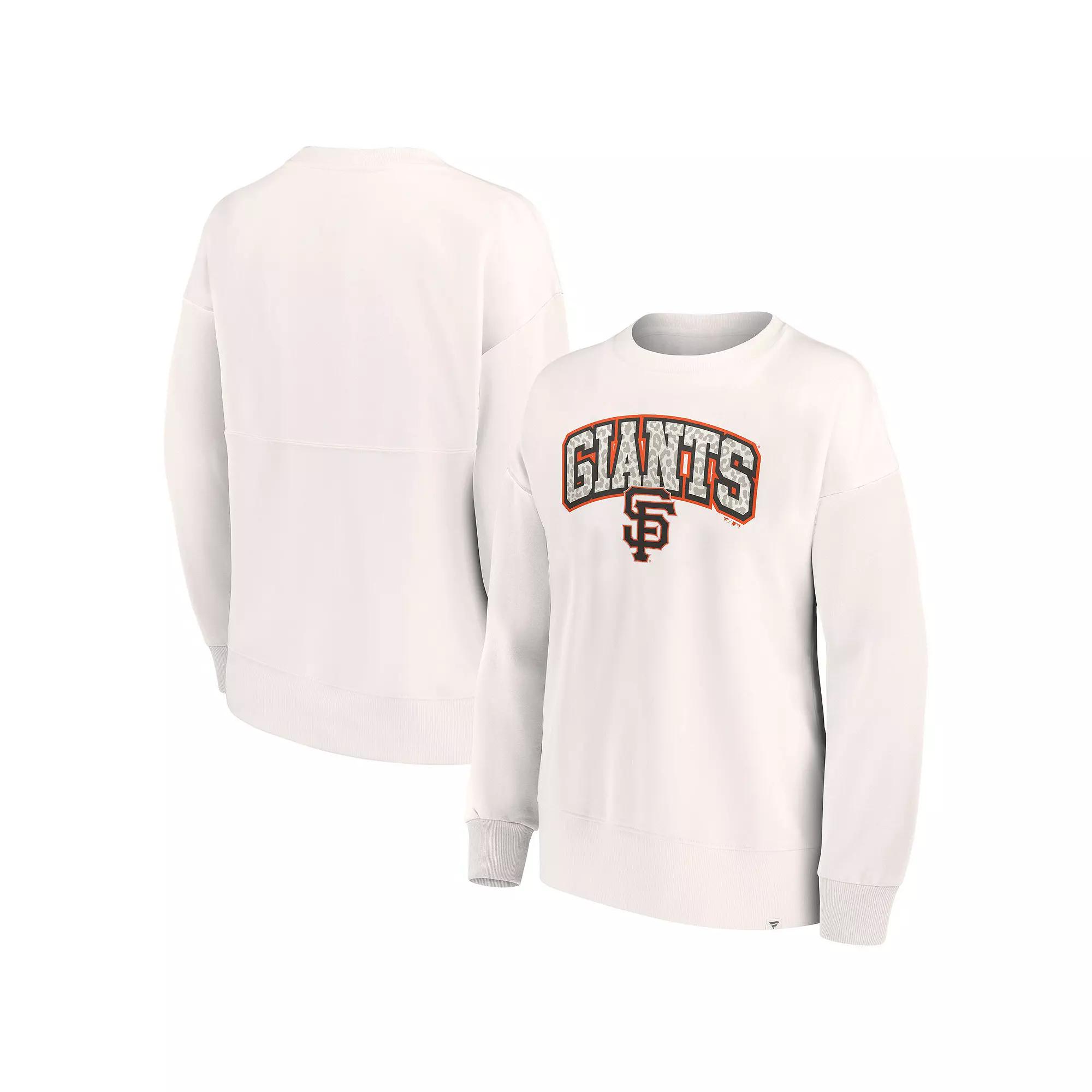 Women's Fanatics Branded Cream San Francisco Giants Leopard Pullover Sweatshirt, Size: Medium, Beige Product Image