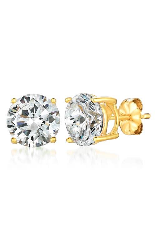Crislu Cubic Men's Zirconia Stud Earrings in 18Kt Yellow Gold at Nordstrom Product Image