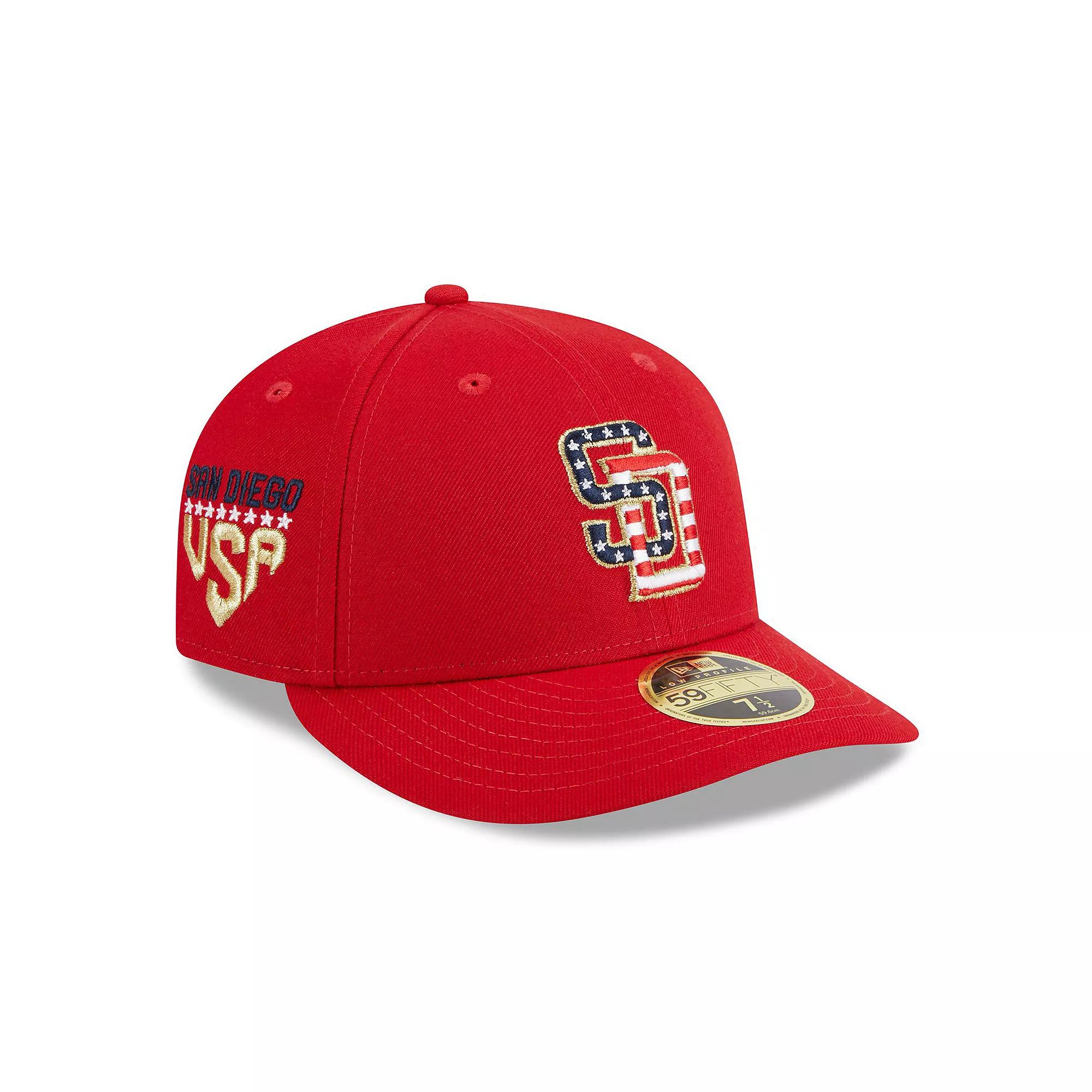 Men's New Era Red San Diego Padres 2023 Fourth of July Low Profile 59FIFTY Fitted Hat,  Product Image