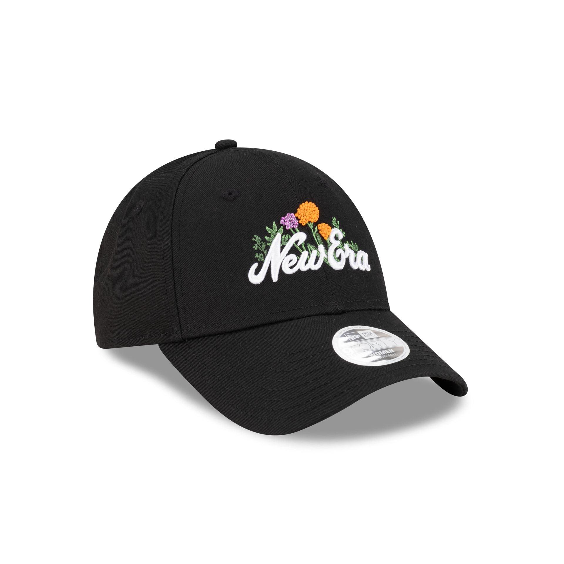 New Era Cap Beaded Floral Black Women's 9FORTY Adjustable Hat Female Product Image