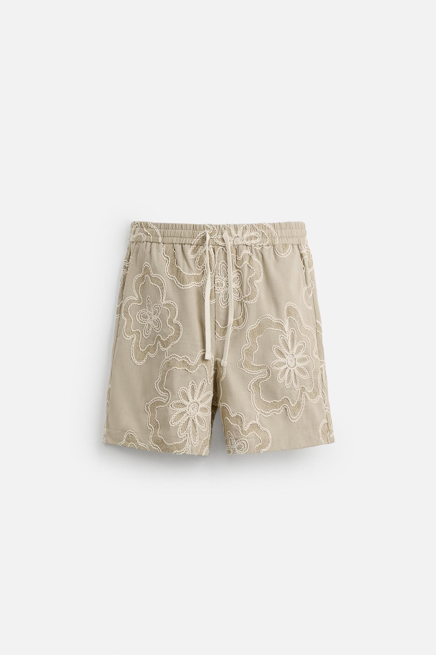 EMBOSSED EMBROIDERY SHORTS Product Image